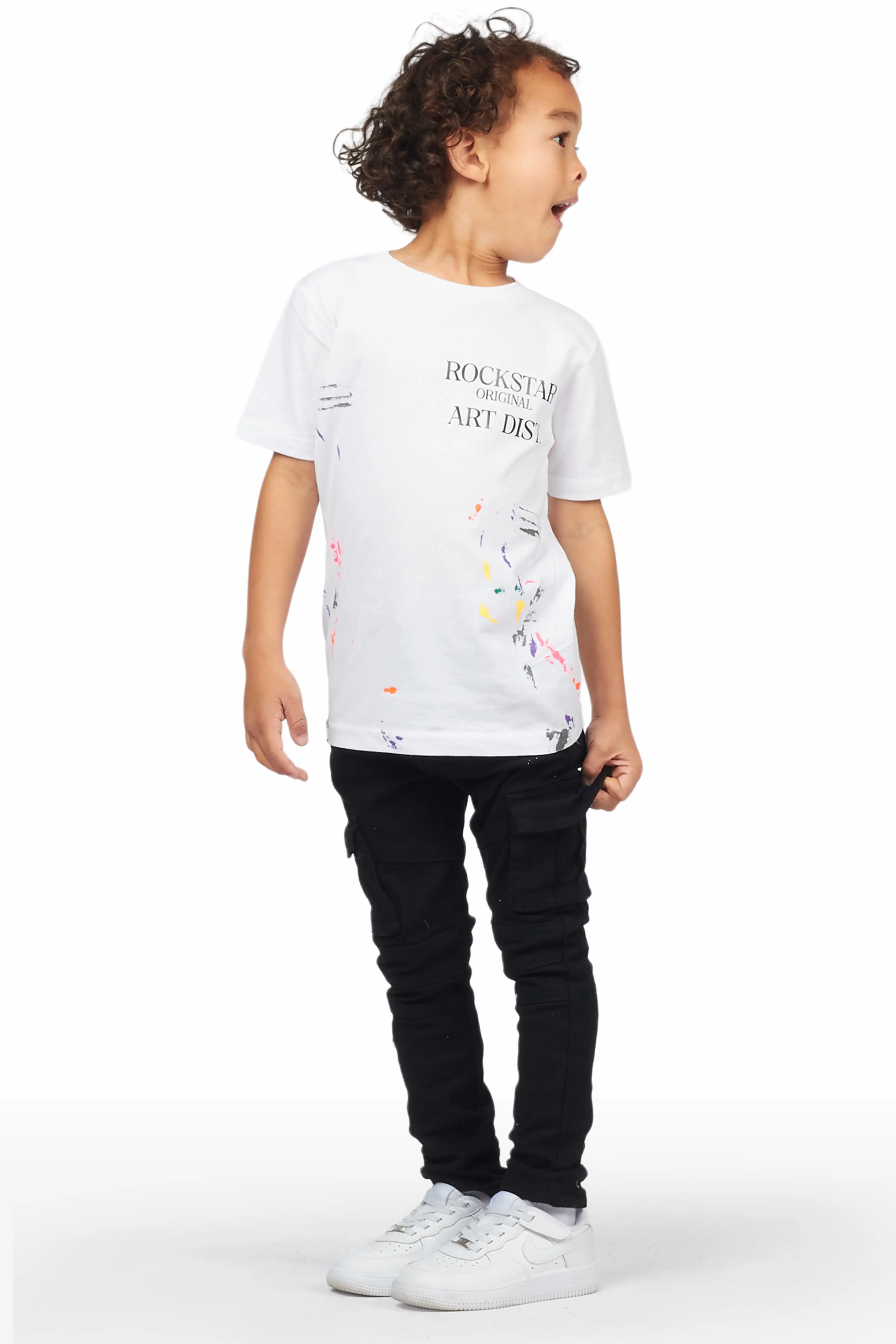 Boys Parry White T-Shirt/Cargo Jean Set - Image 3