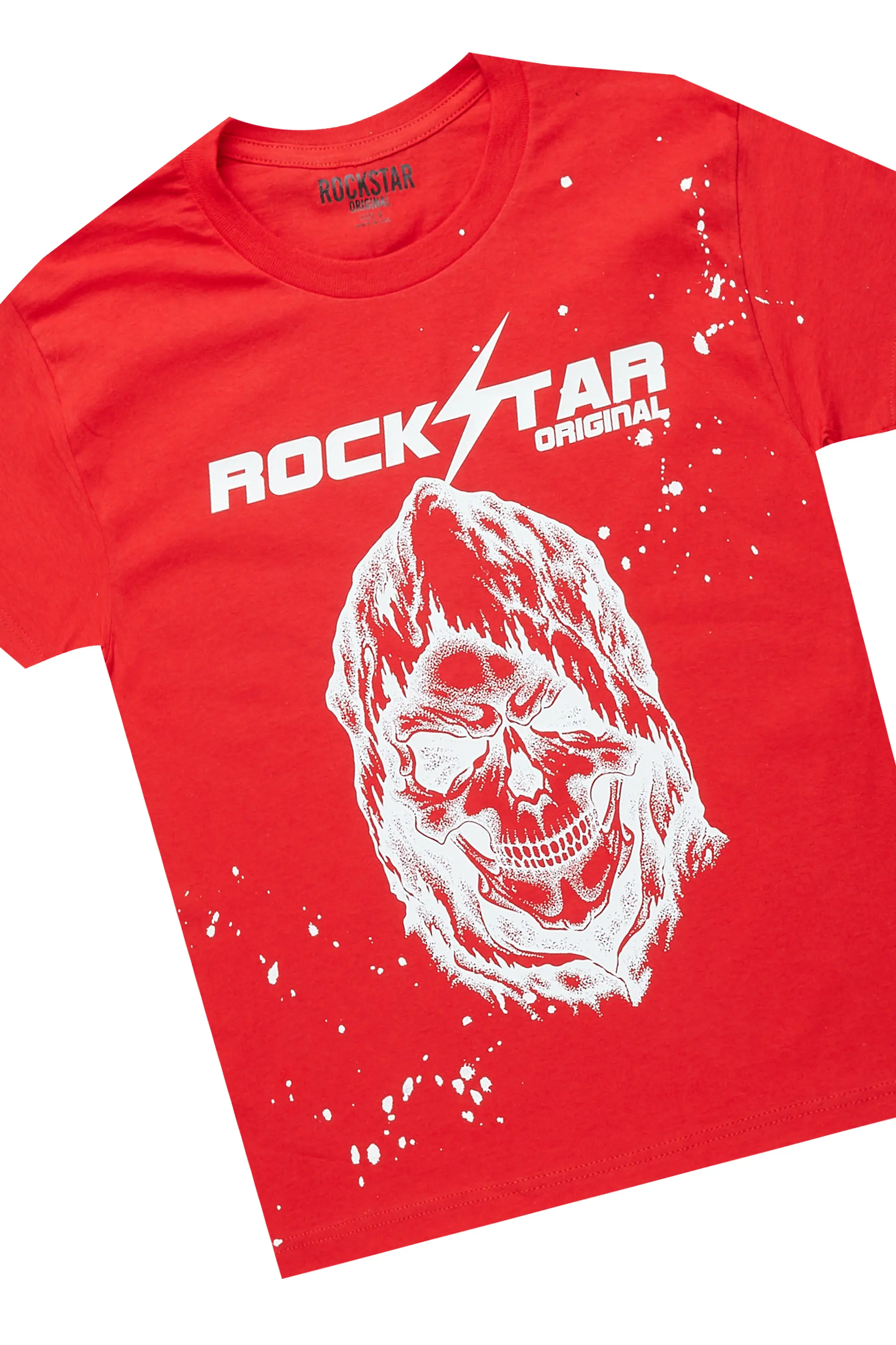 Boys Harriza Red T-Shirt/Stacked Flare Jean Set - Image 5