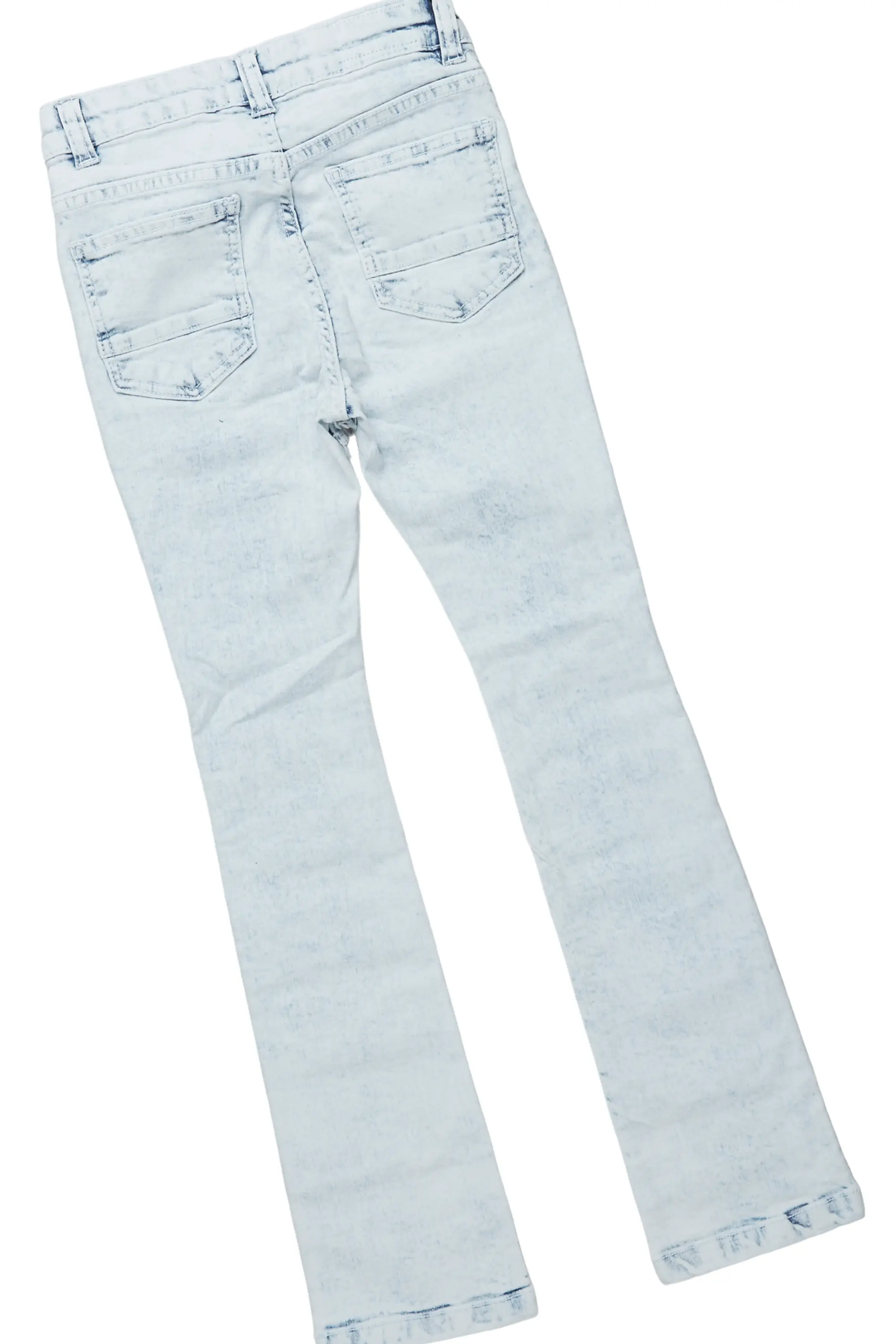 Boys Irfan White T-Shirt/Frayed Skinny Stacked Flare Jean Set - Image 8