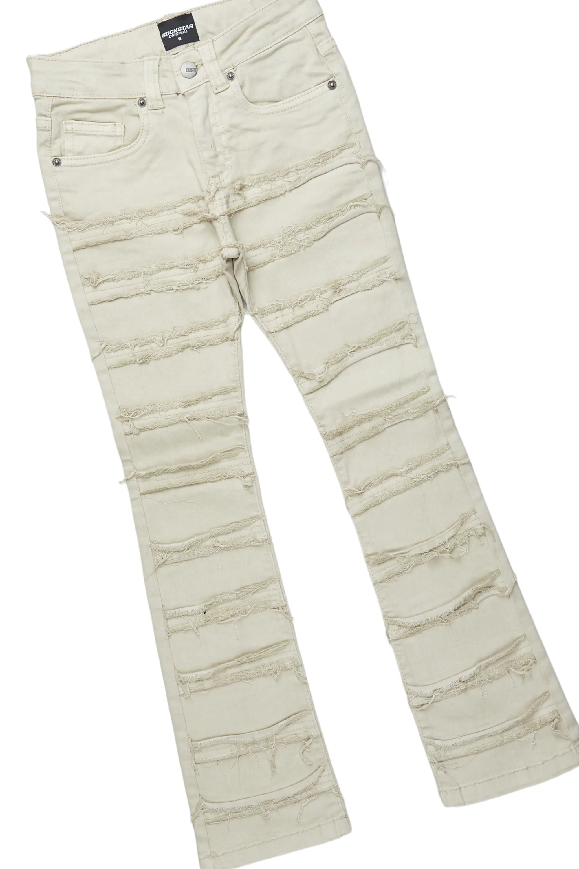 Boys Raam Red T-Shirt/Frayed Skinny Stacked Flare Jean Set - Image 6