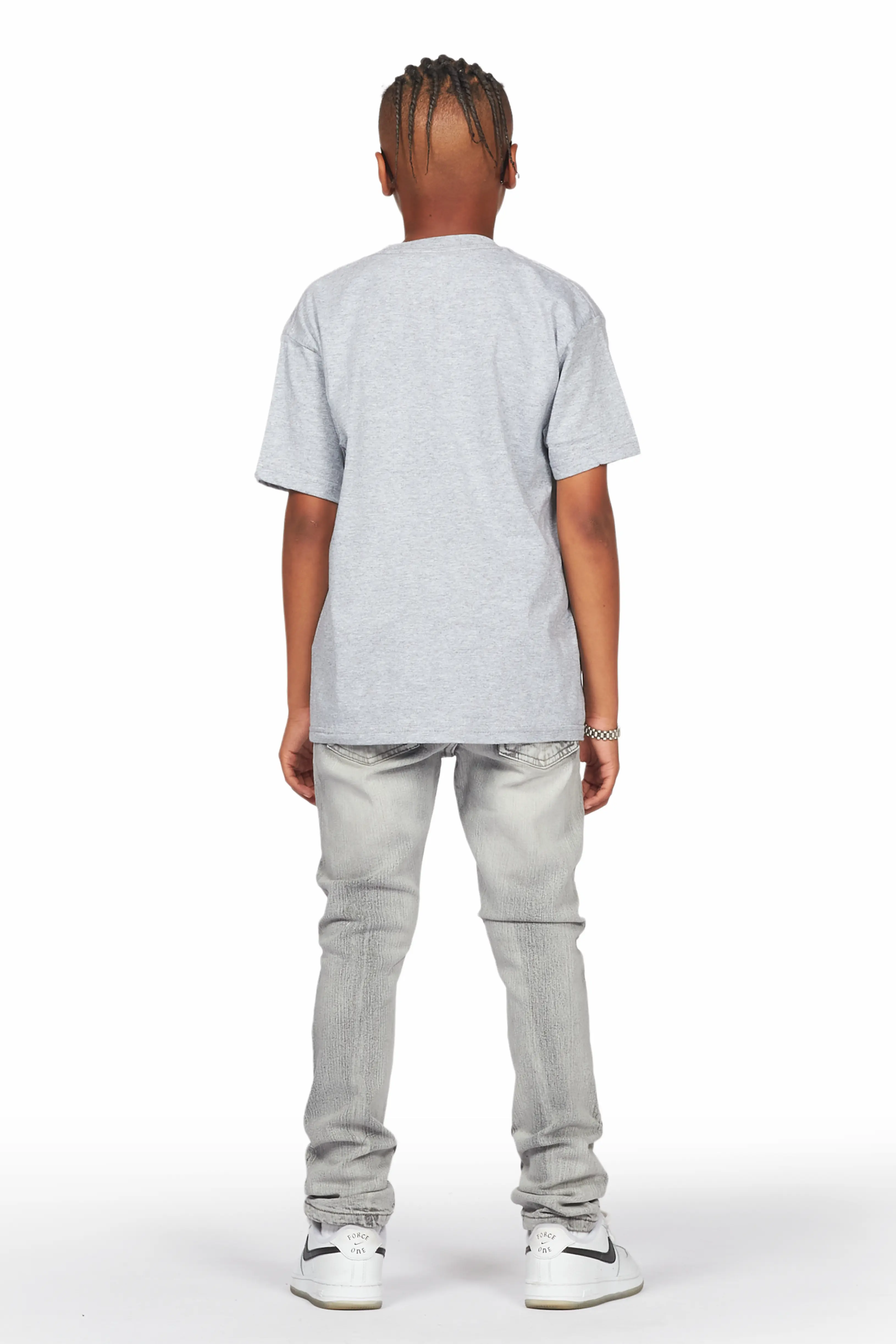Boys Hani Grey T-Shirt Skinny Jean Set - Image 5
