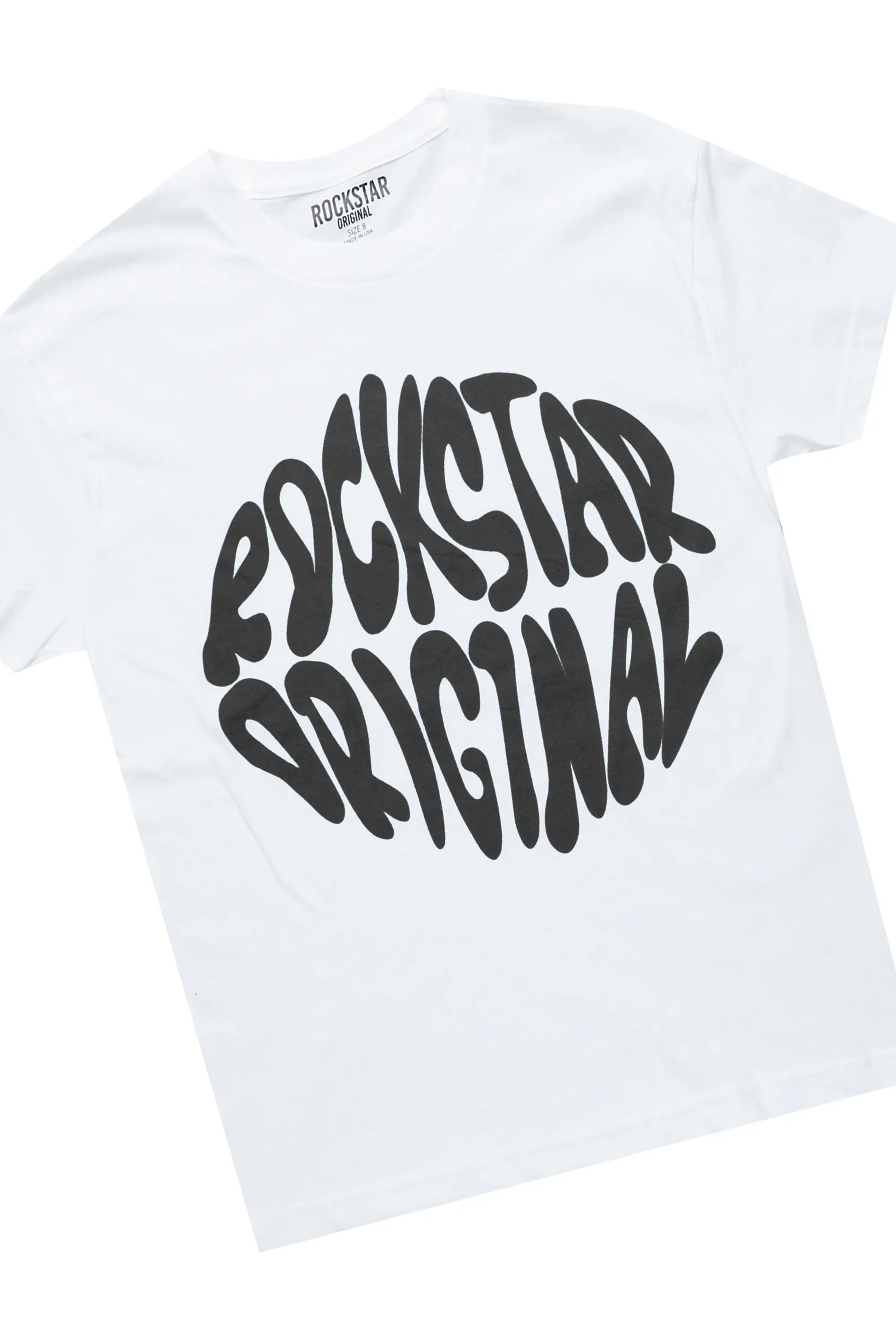 Boys Zaman White T-Shirt/Stacked Flare Jean Set - Image 2