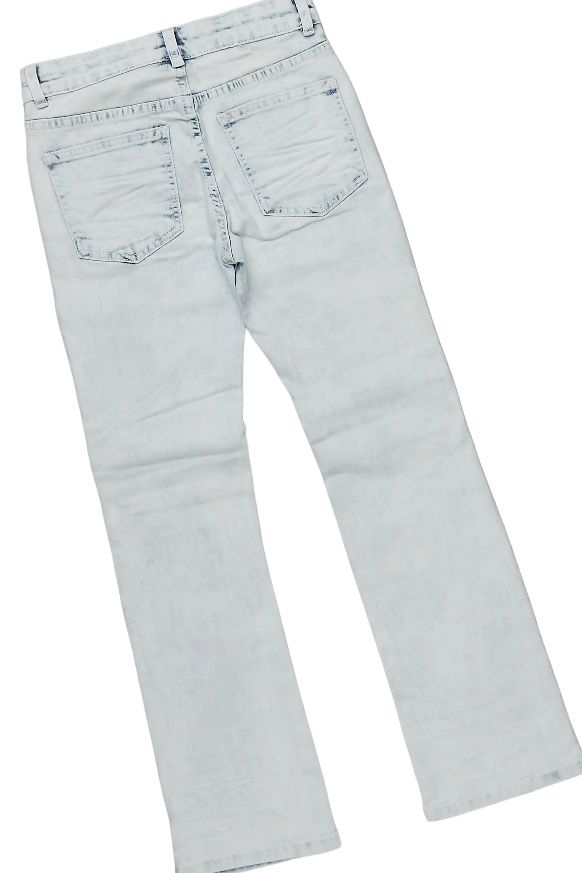 Boys Khalil White T-Shirt/Stacked Flare Jean Set - Image 4