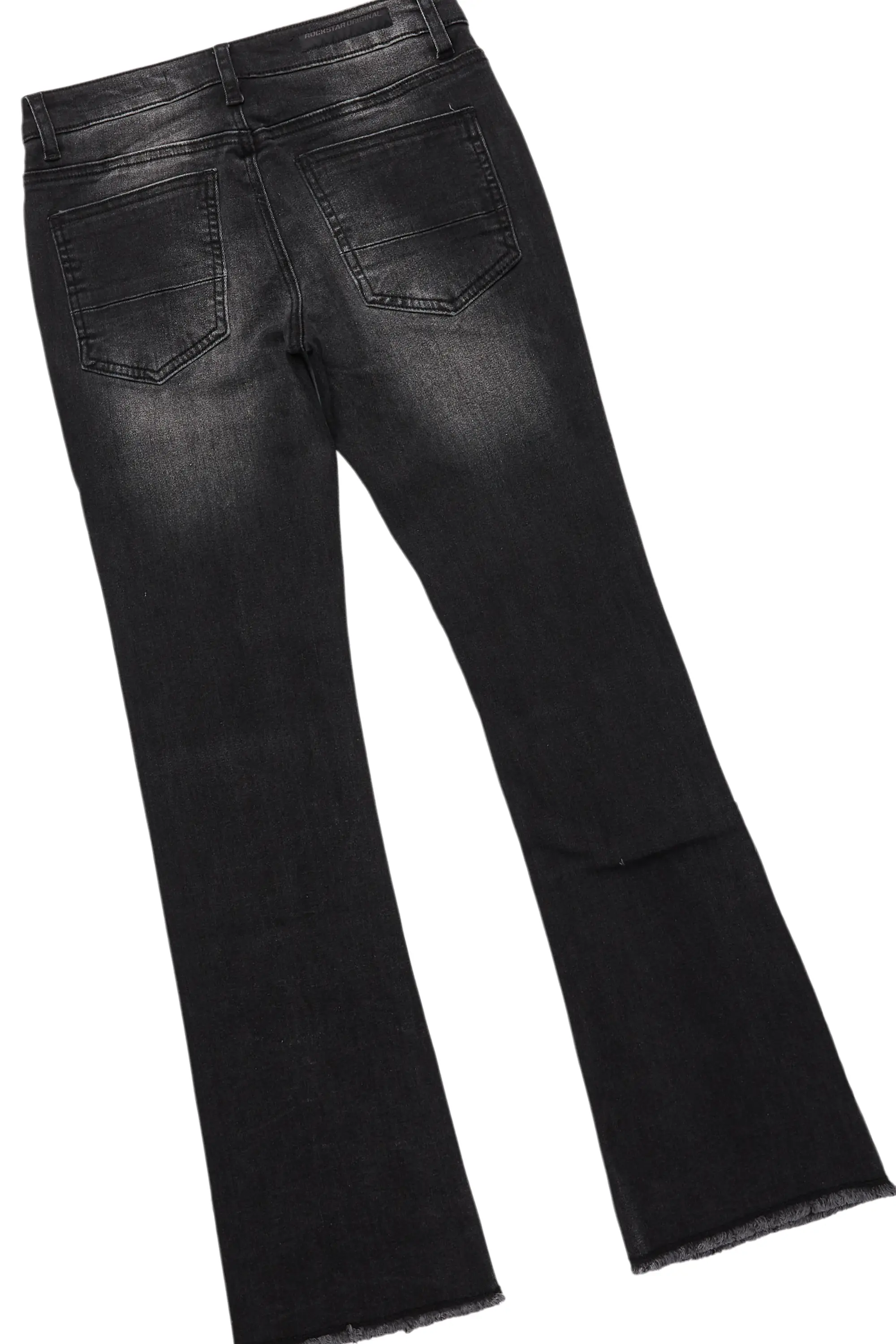 Boys Fields Black/Orange T-Shirt/Stacked Flare Jean Set - Image 4