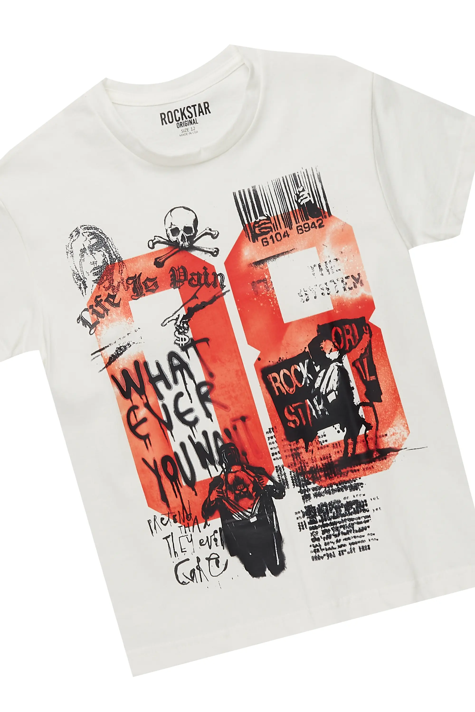 Boys Beau White T-Shirt/Stacked Flare Jean Set - Image 2