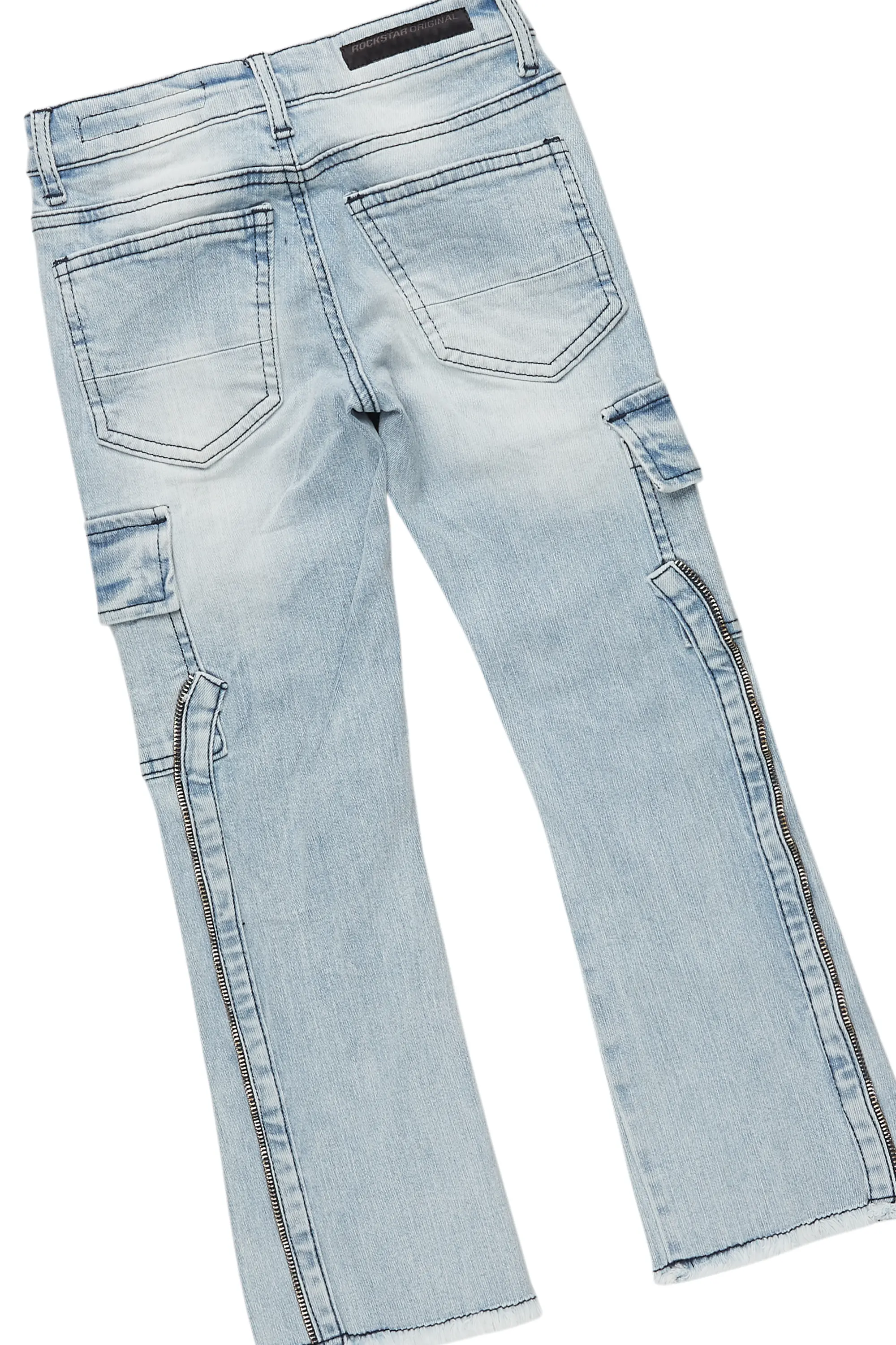 Boys Wizzurd White/Red T-Shirt/Stacked Flare Jean Set - Image 4