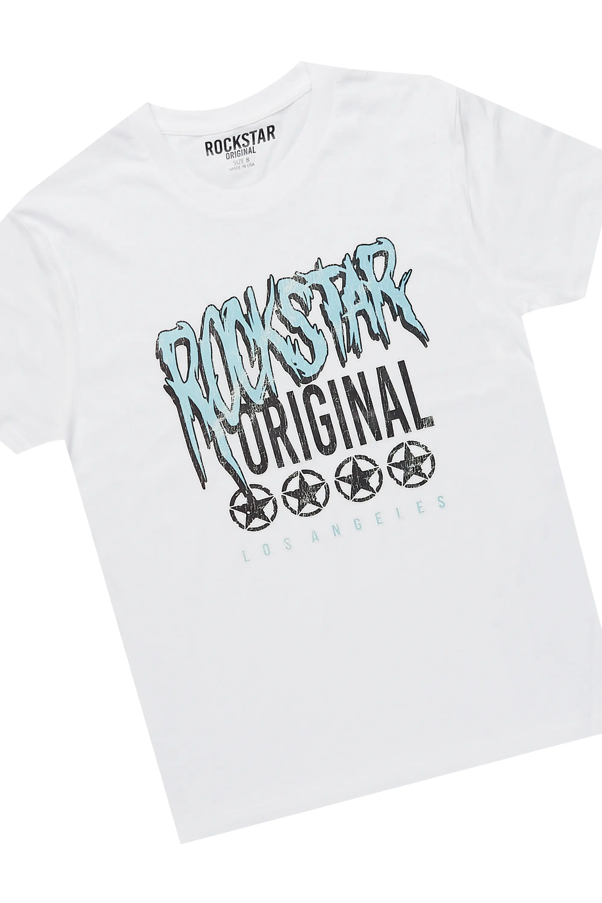 Boys Wizzurd White/Blue  T-Shirt/Baggy Fit Jean Set - Image 2