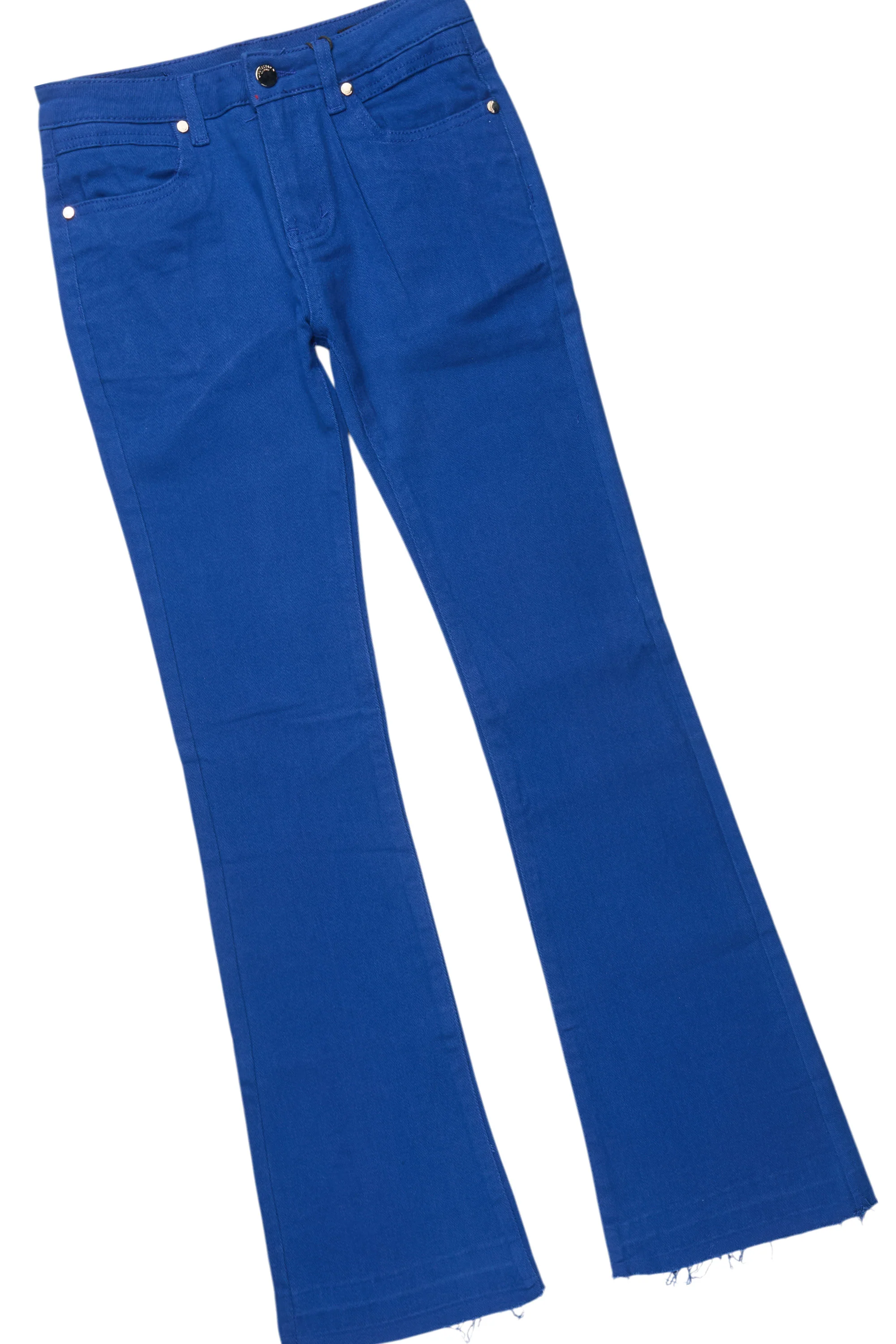 Boys Sana Royal Blue T-Shirt/Dag Stacked Flare Jean Set - Image 3