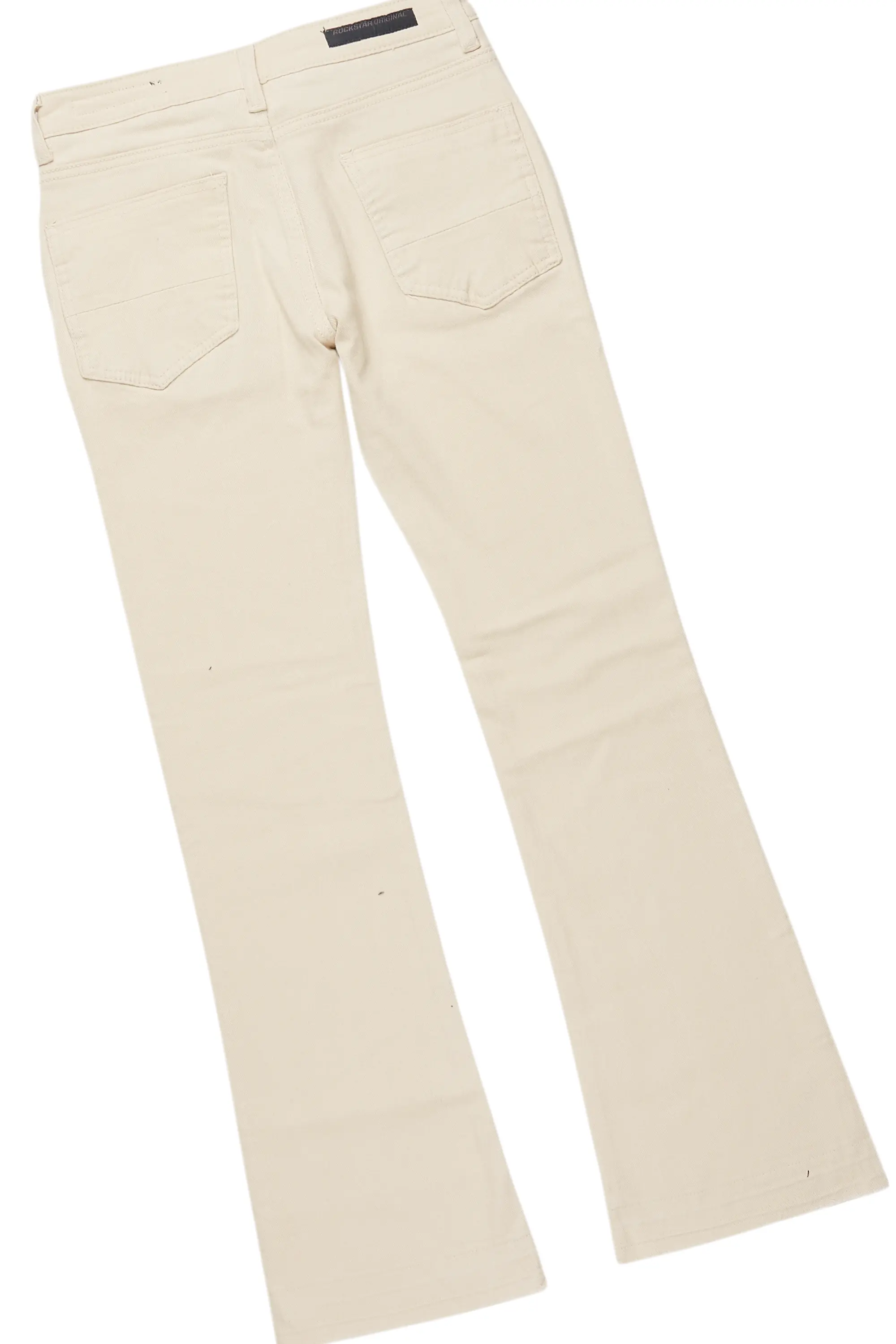 Boys Sana Vintage Sand/Beige T-Shirt/Dag Stacked Flare Jean Set - Image 4