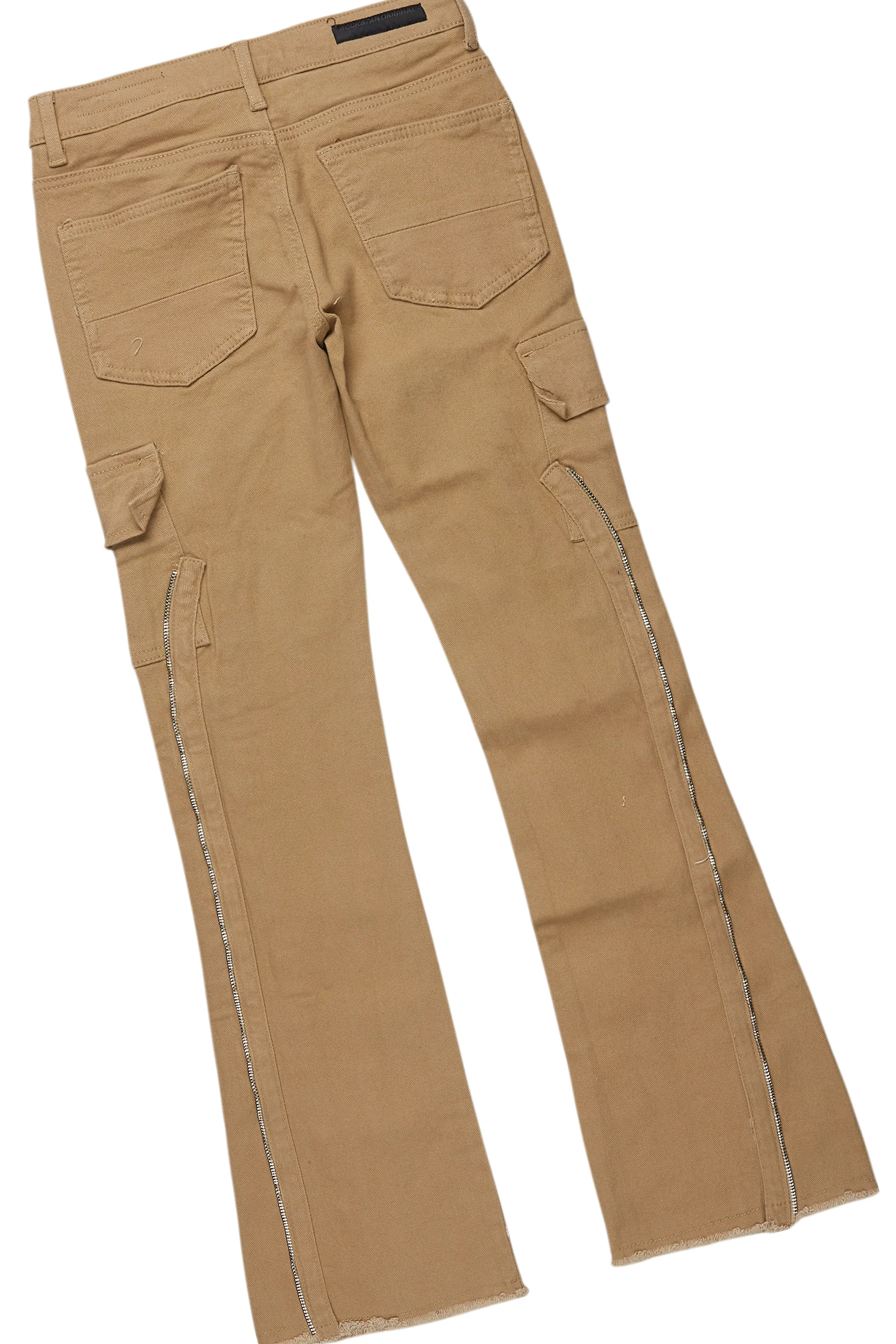 Boys Waller Black/Beige T-Shirt/Stacked Flare Jean Set - Image 4