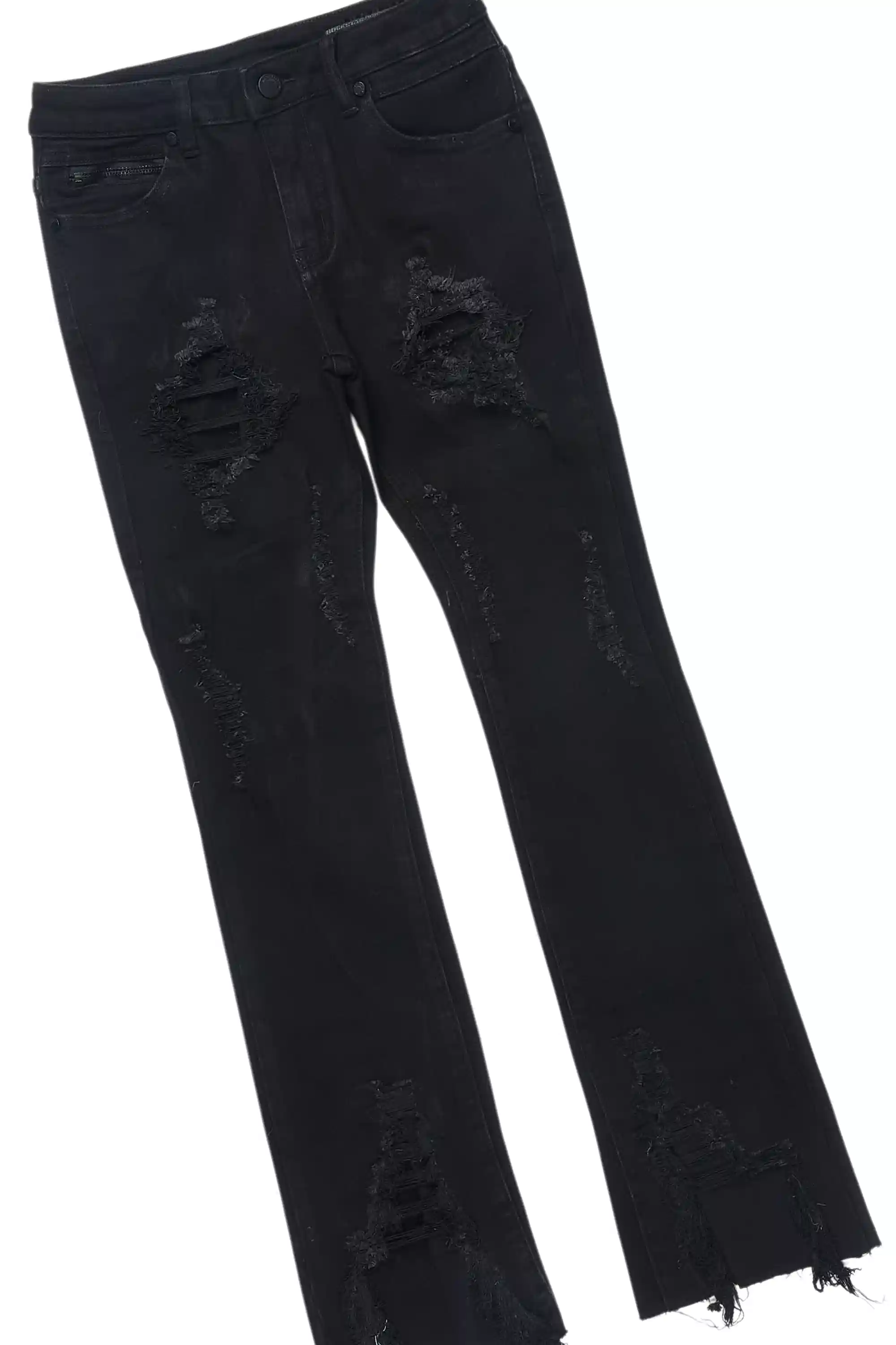 Boys Nesta Black/Yellow T-Shirt/Stacked Flare Jean Set - Image 8
