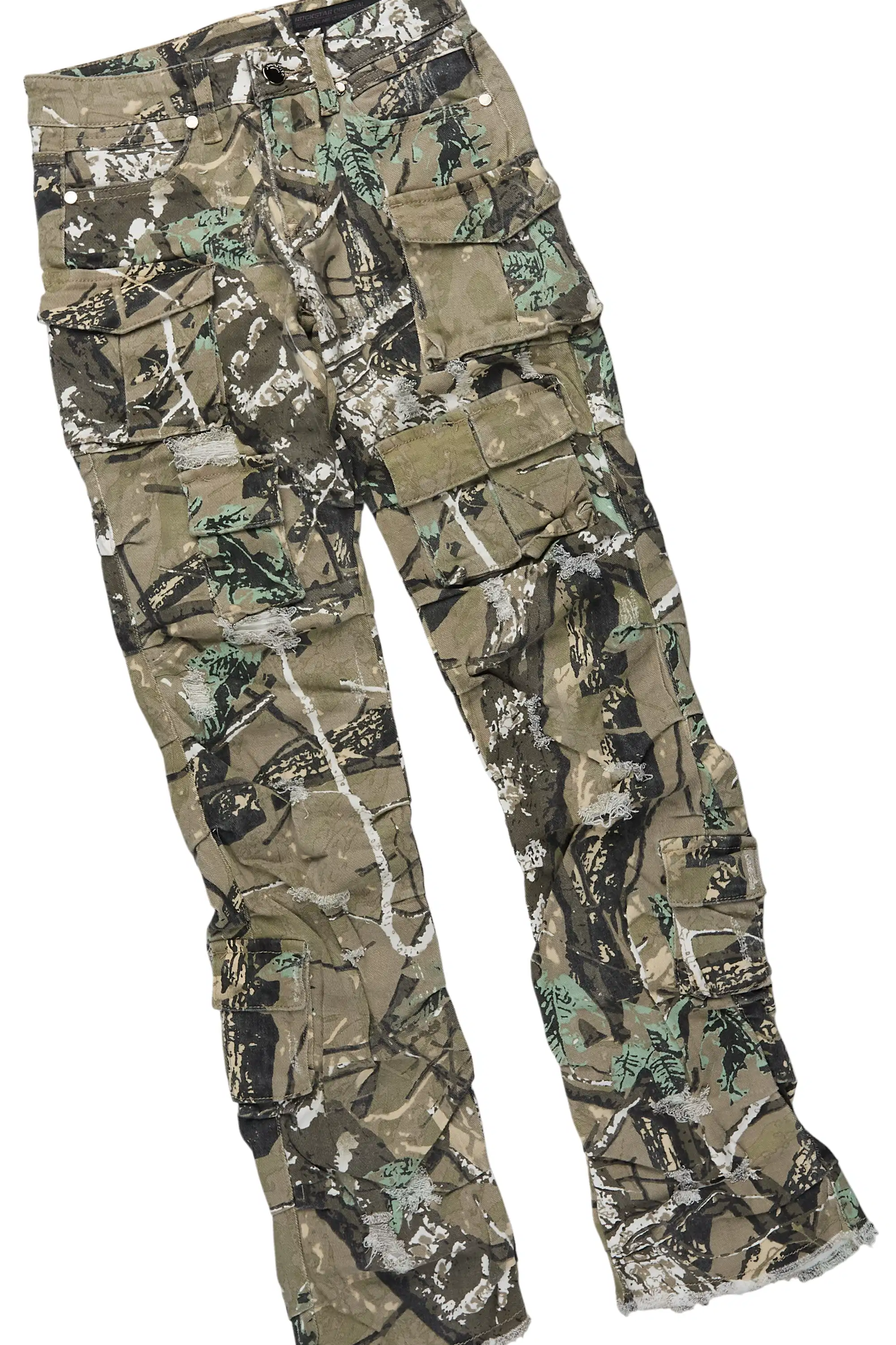 Boys Amos Black Long Sleeve T-Shirt & Gentry Camo Stacked Jean Set - Image 3