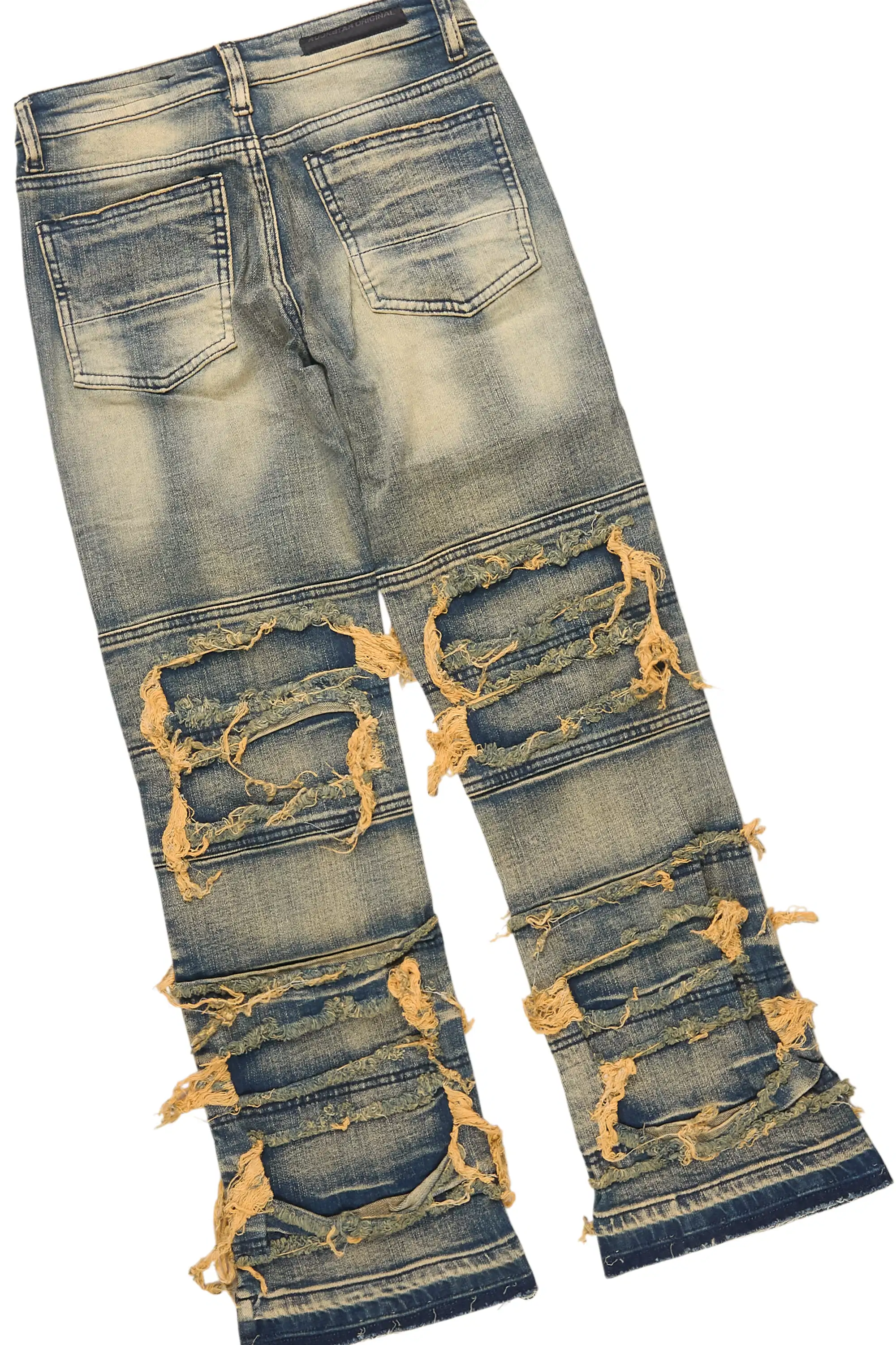Boys Ezra White T-Shirt & Vasco Dark Tint Stacked Jean Set - Image 4