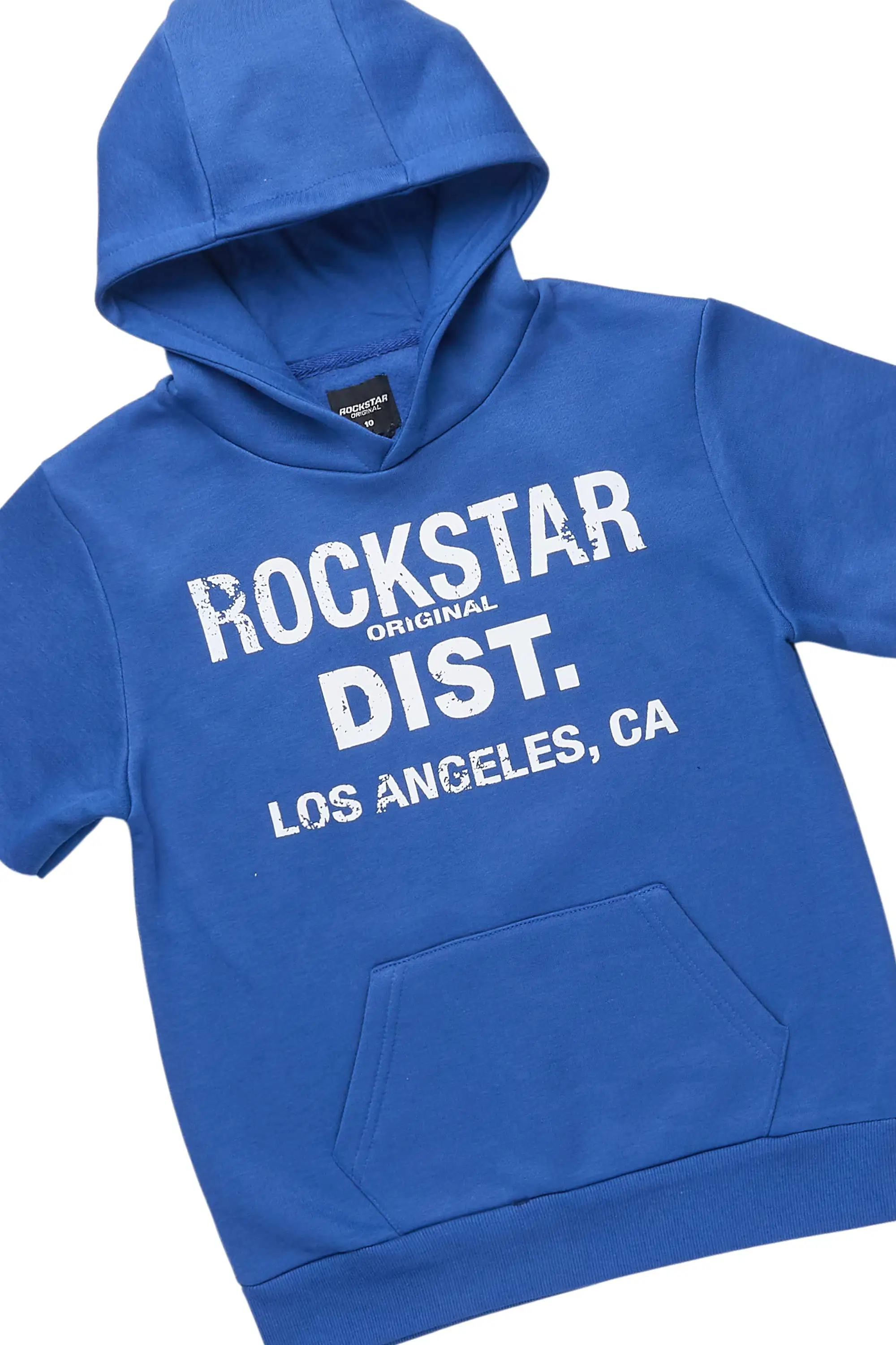 Boys Asa Royal/Blue Hooded Denim Short Set - Image 2
