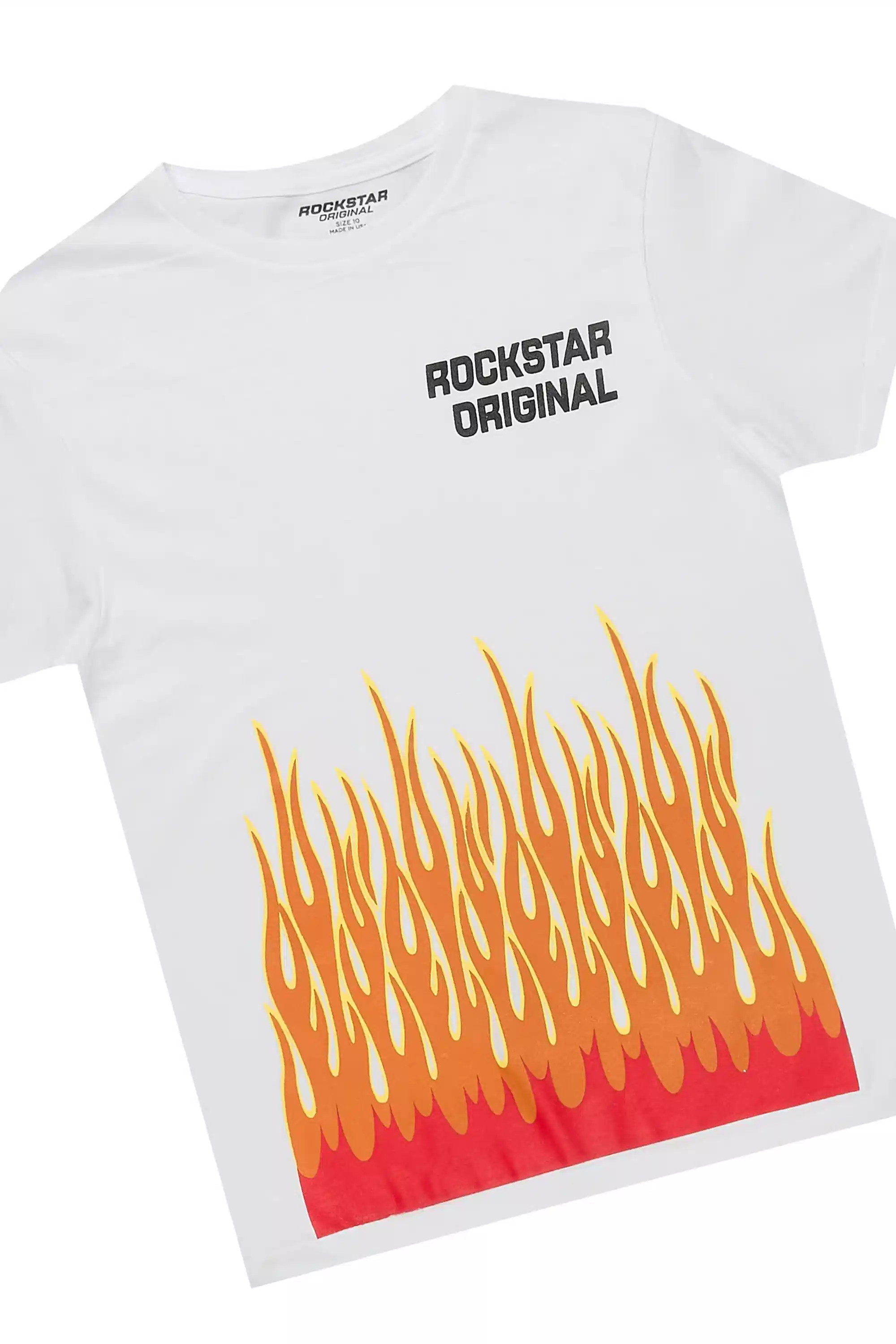 Boys Roeland White T-Shirt/Denim Short Set - Image 2