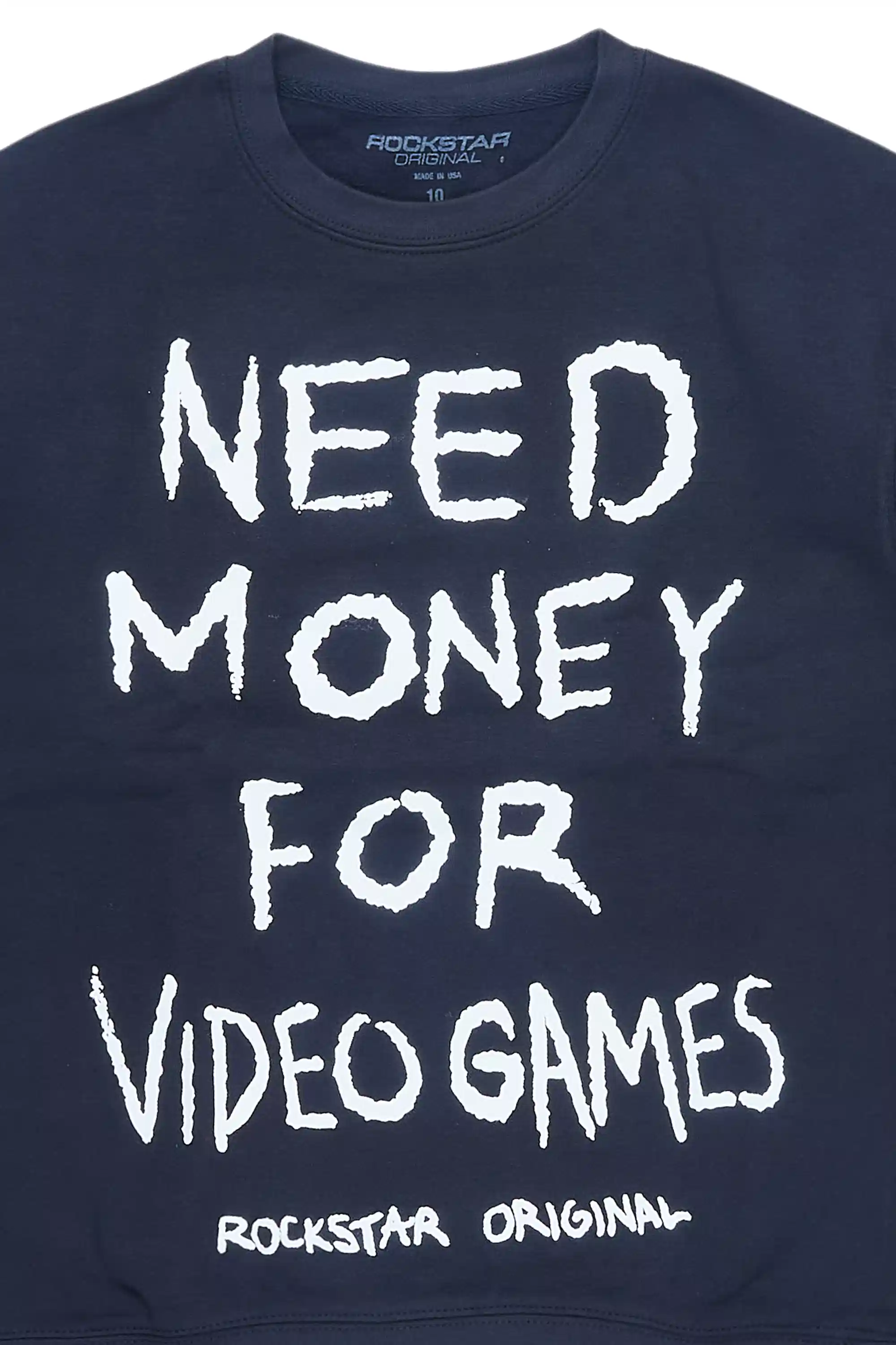 Boys M4 Video Games Navy/White Graphic Crewneck - Image 2