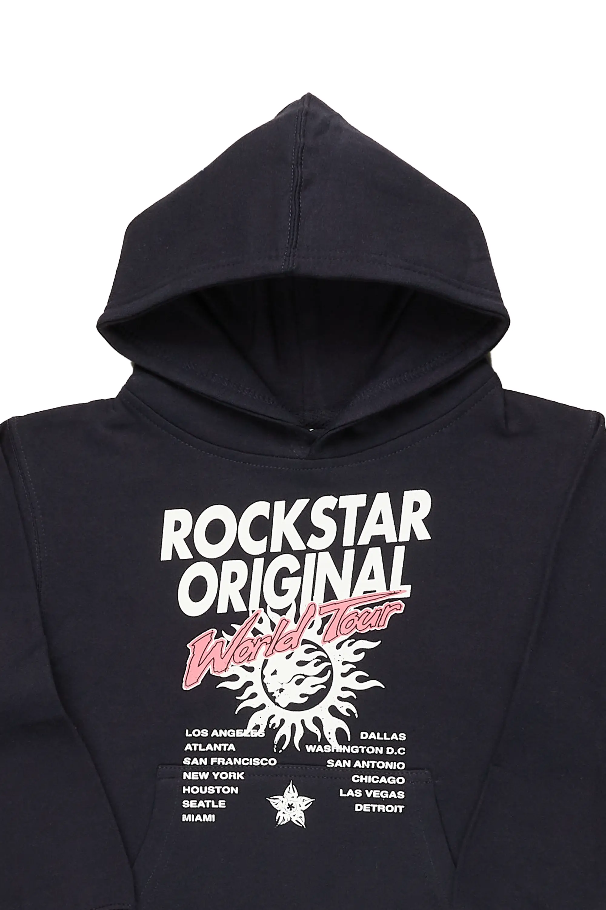 Boys Jasper Navy Graphic Hoodie - Image 2