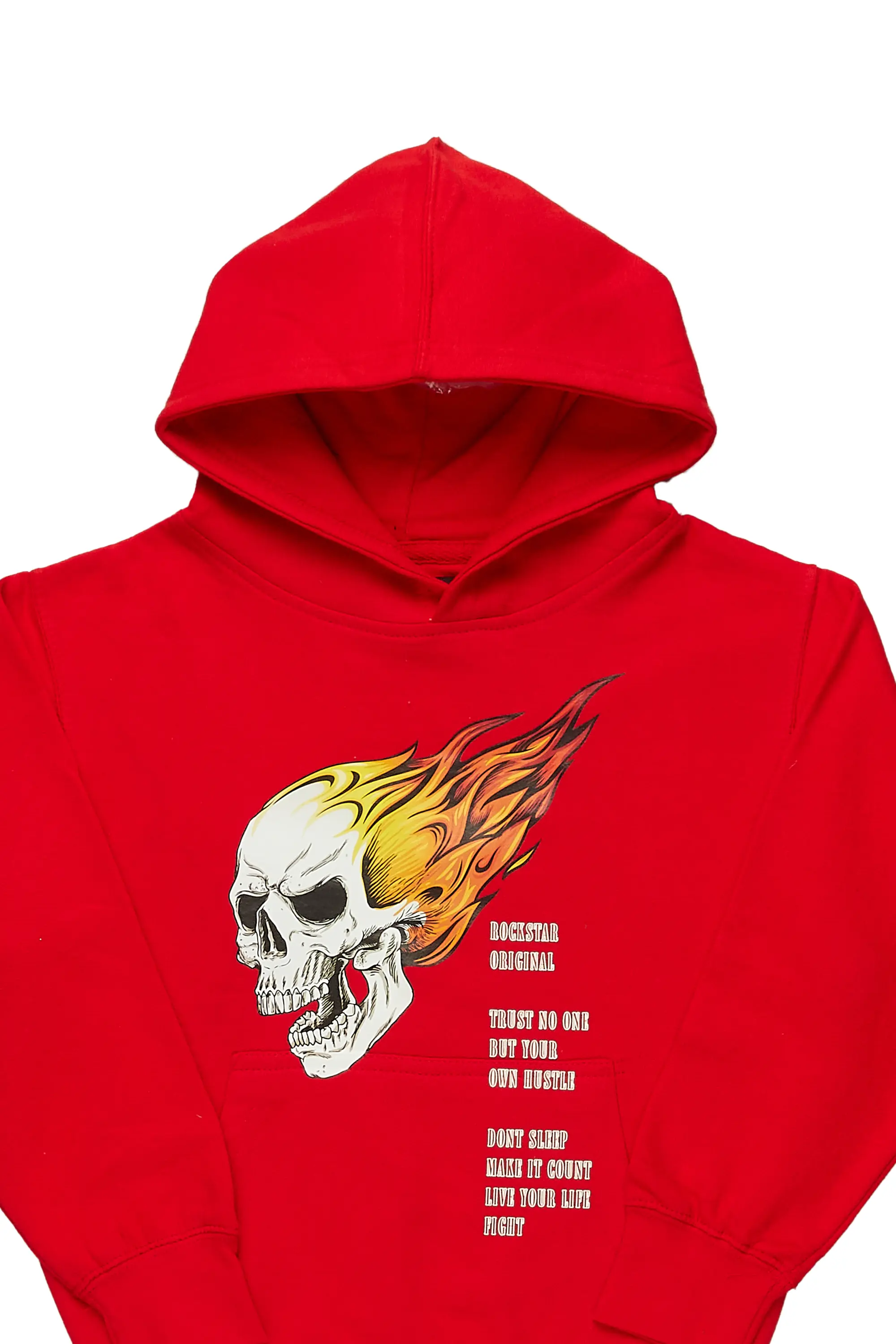 Boys Isaac Red Graphic Hoodie - Image 2