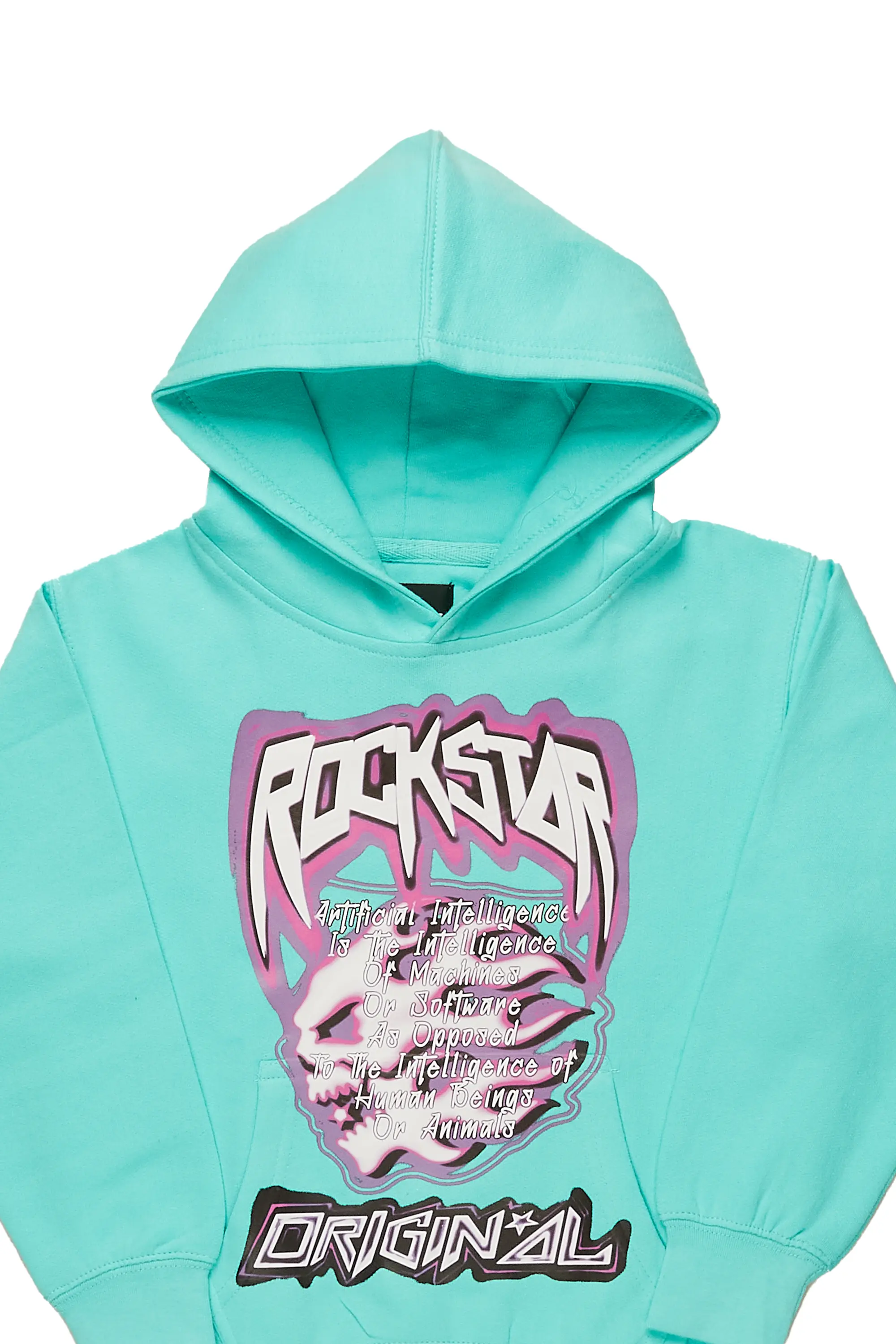 Boys Grant Mint Graphic Hoodie - Image 2
