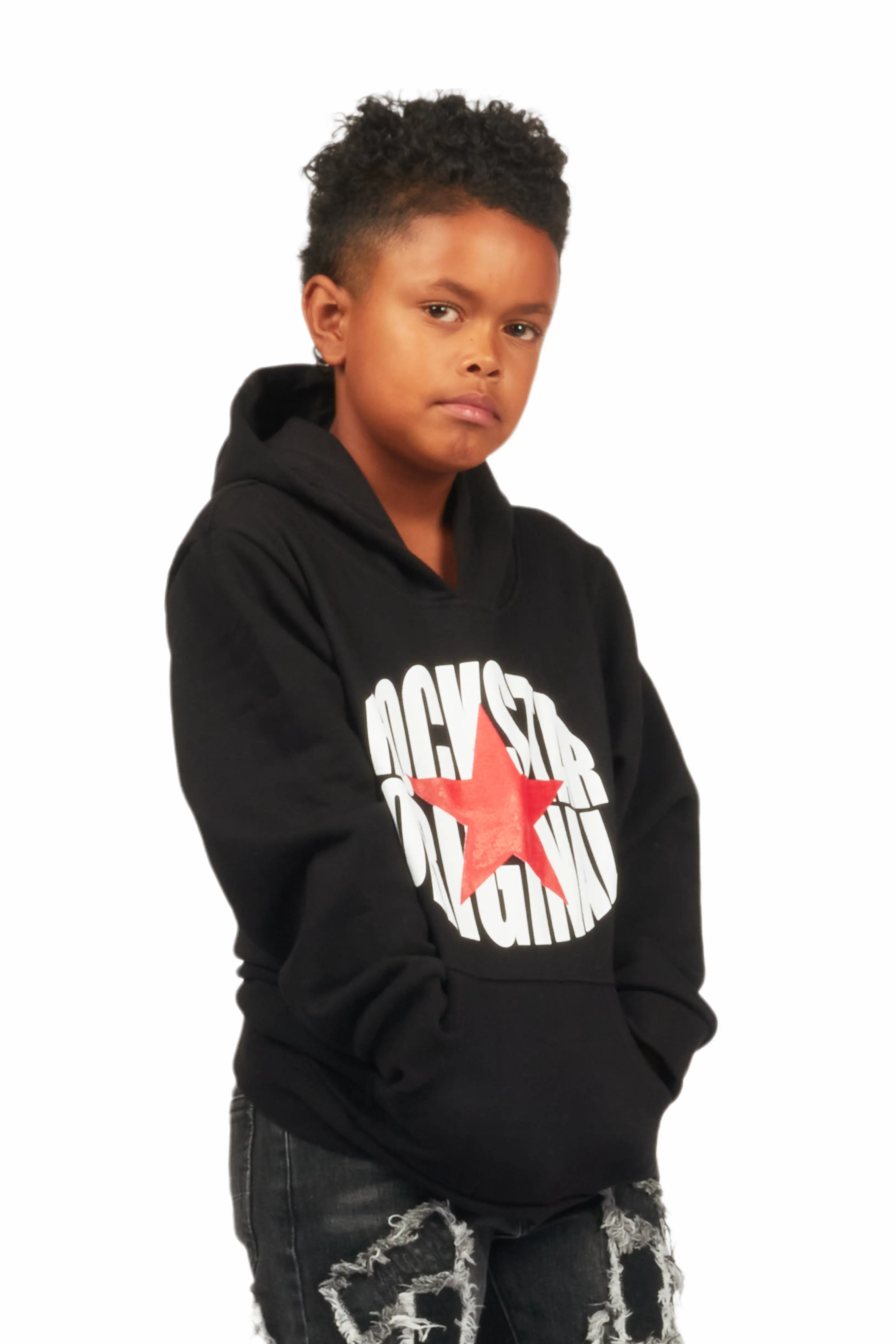 Boys Ezra Black Graphic Hoodie - Image 3