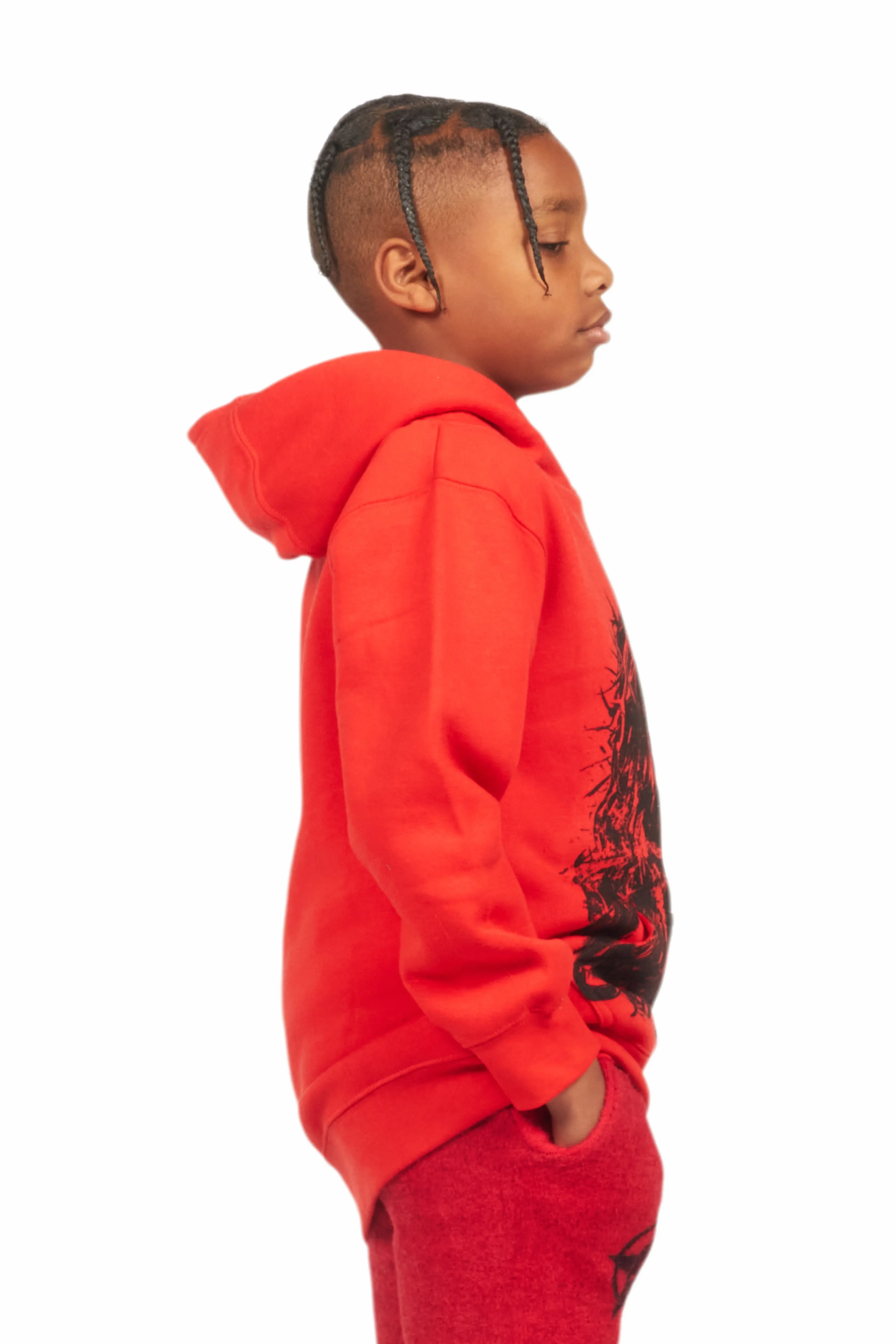 Boys Bedros Red Graphic Hoodie - Image 4
