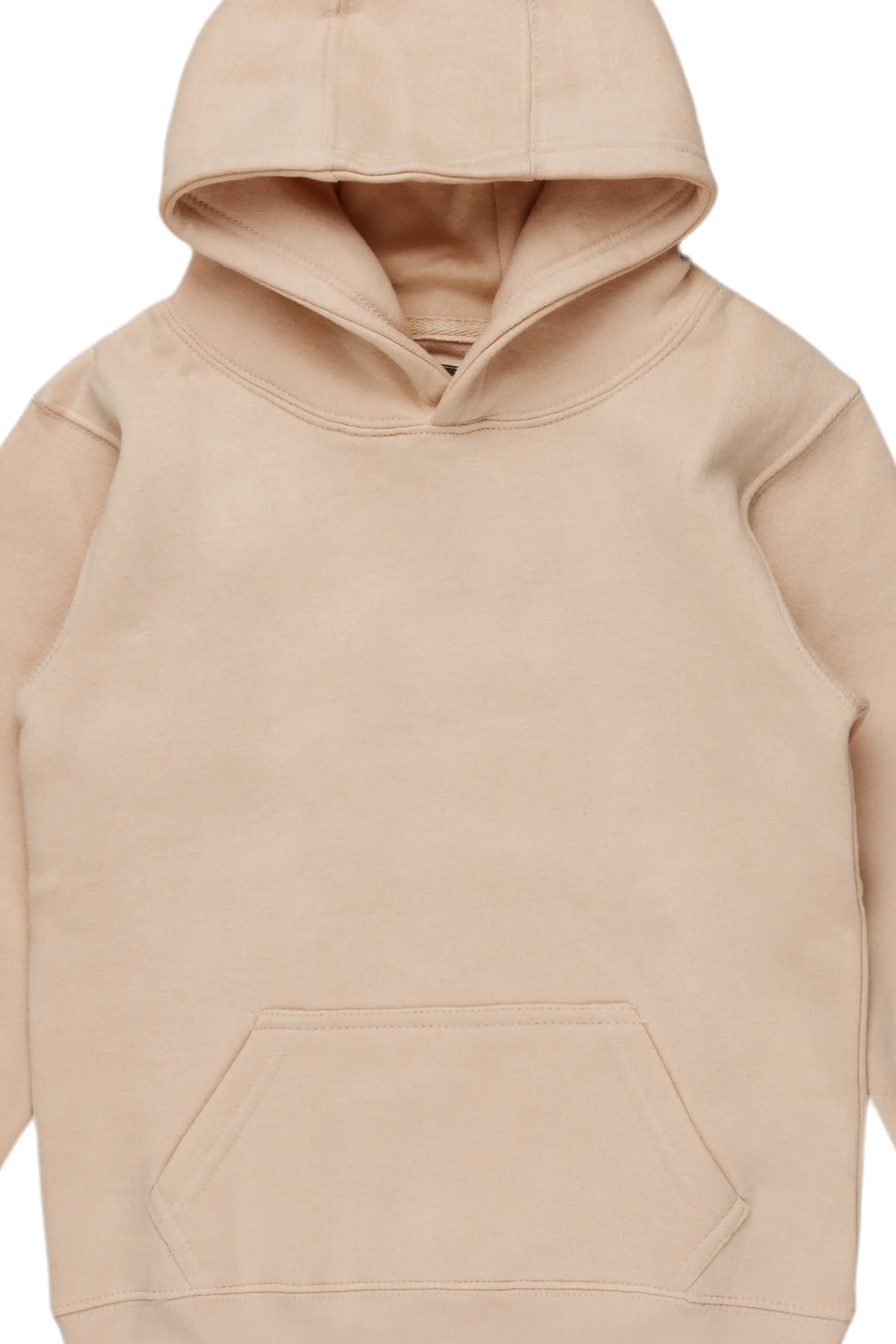 Boys Vintage Beige Basic Hoodie - Image 2