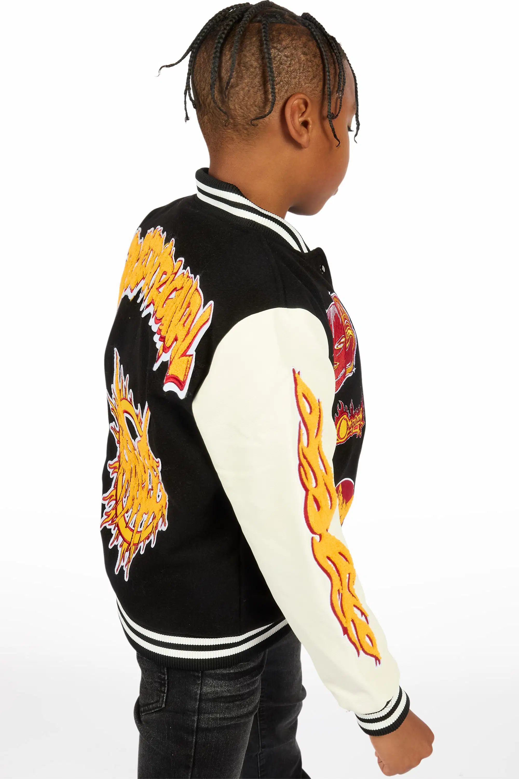 Boys Fio 2.0 Black/White Varsity Jacket - Image 9