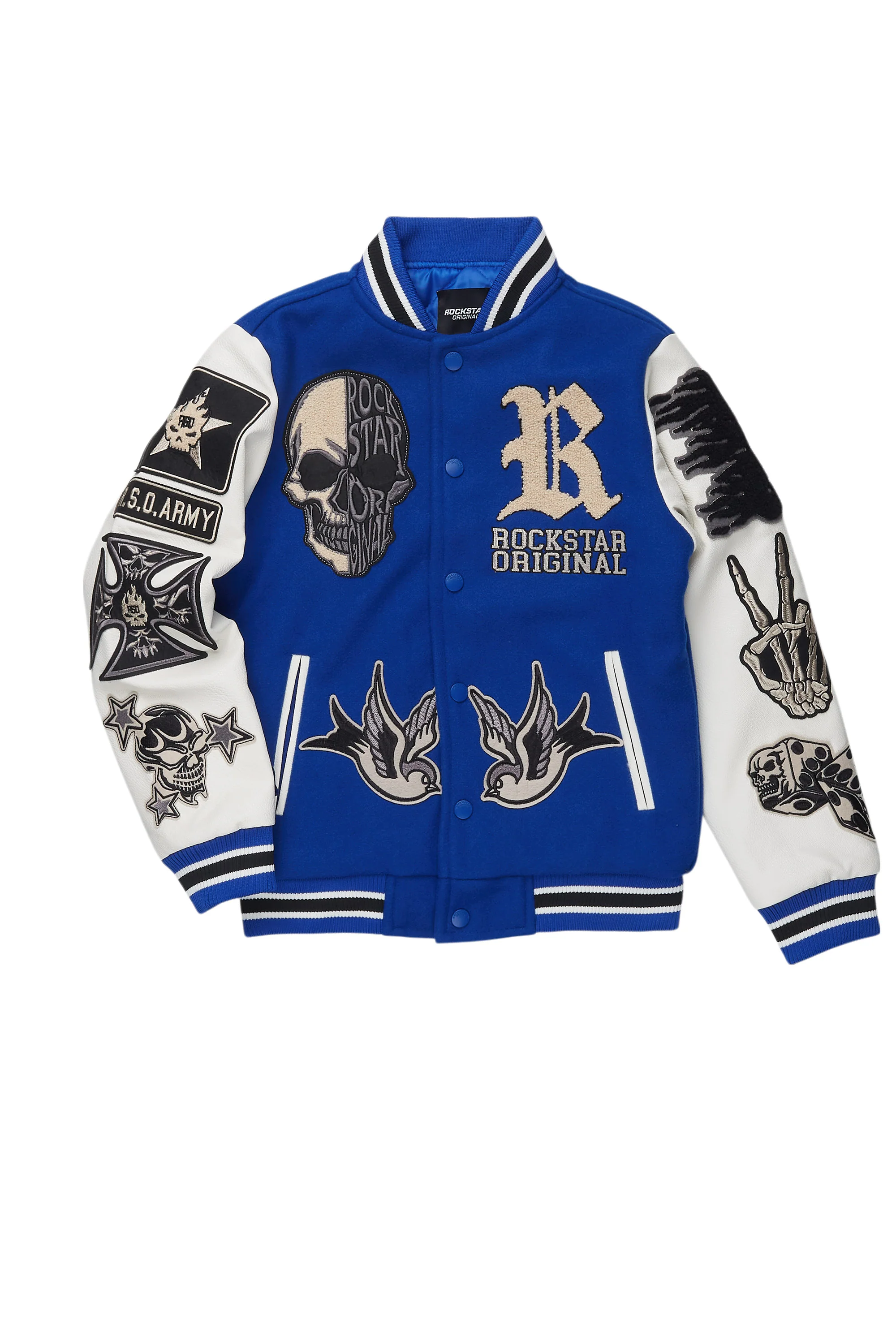 Boys Vidar 2.0 Royal Blue Varsity Jacket