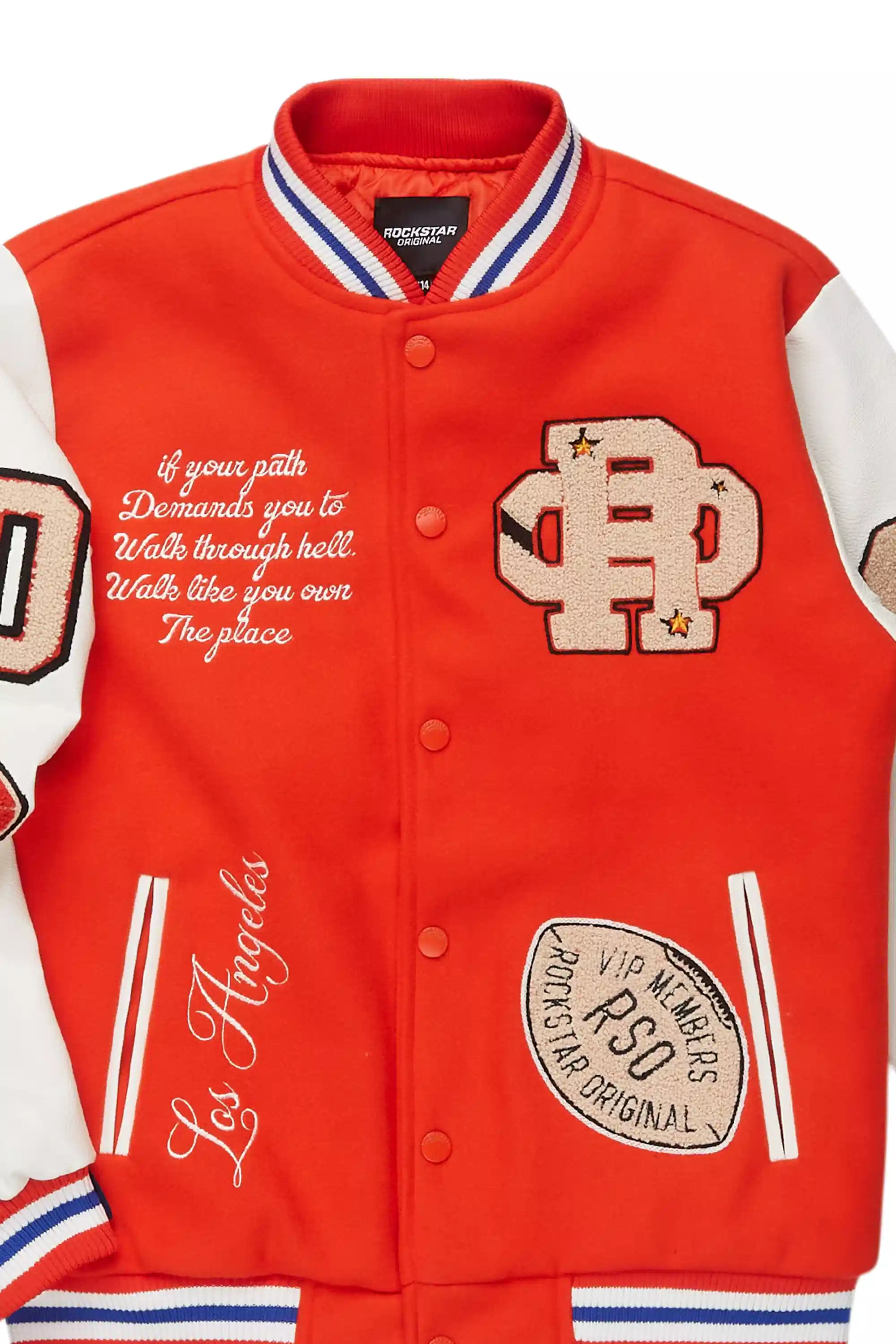 Boys Balser Orange Varsity Jacket - Image 6