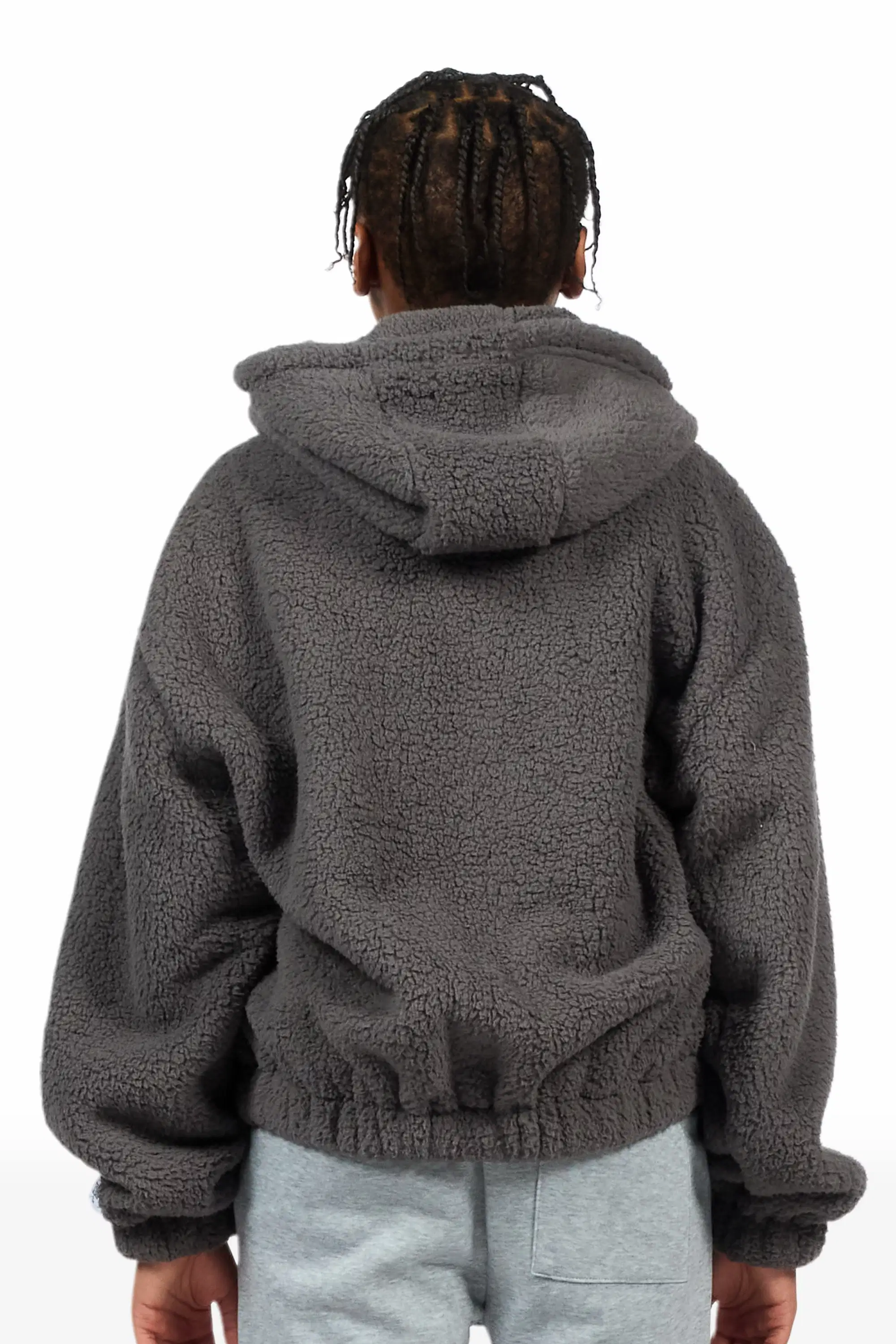 Boys Lonia Grey Sherpa Jacket - Image 5