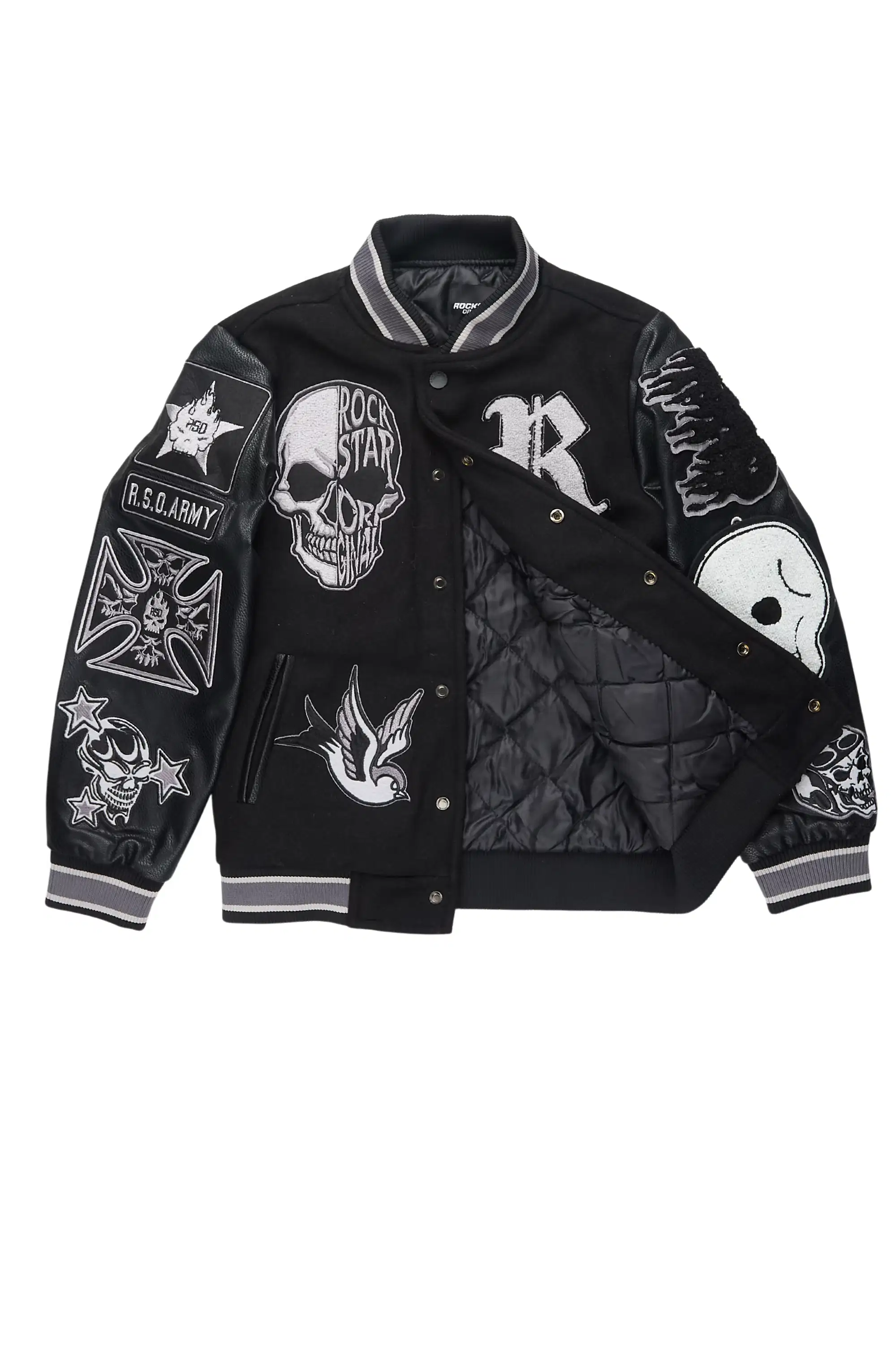 Boys Cavo Black Varsity Jacket - Image 2