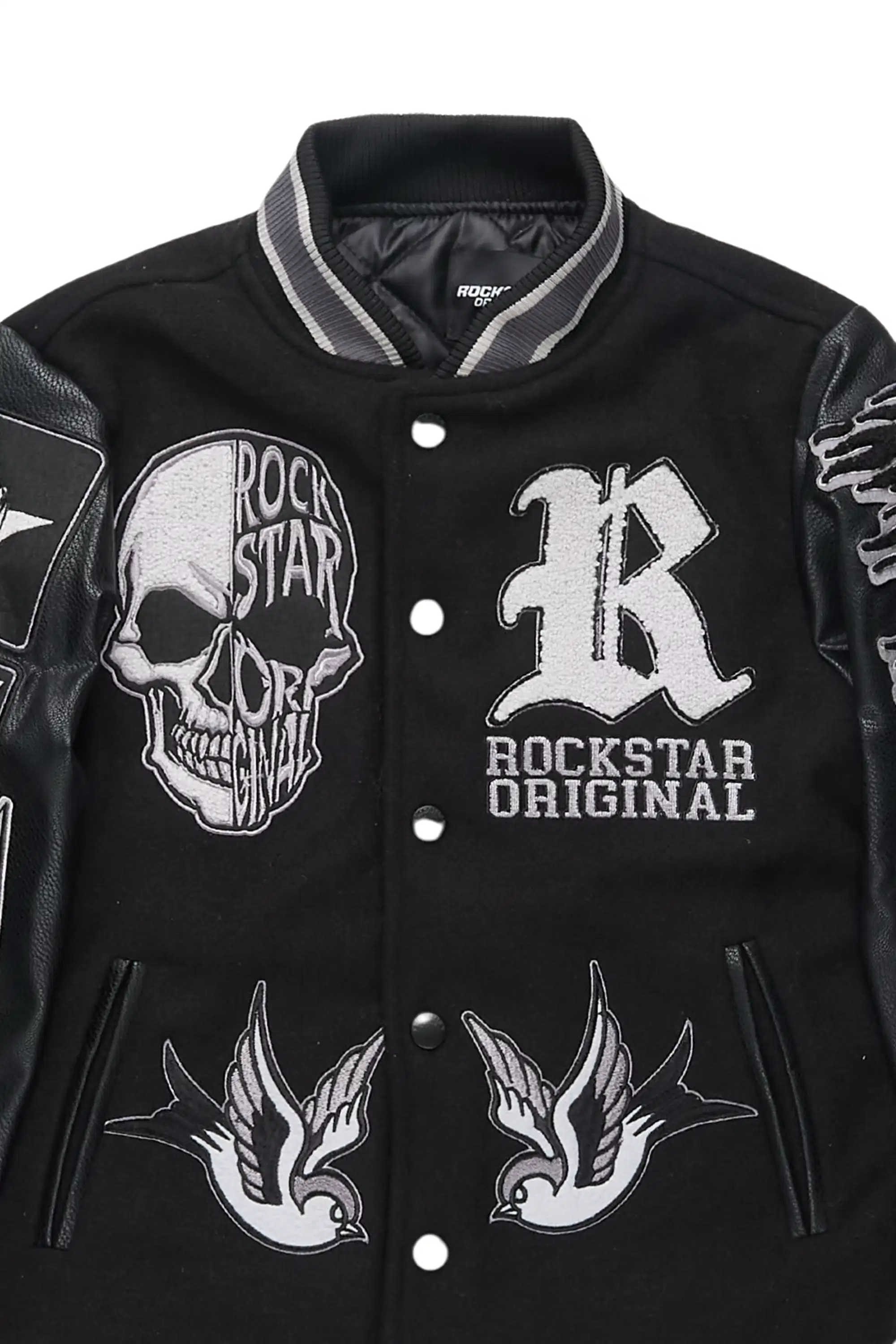 Boys Cavo Black Varsity Jacket - Image 7
