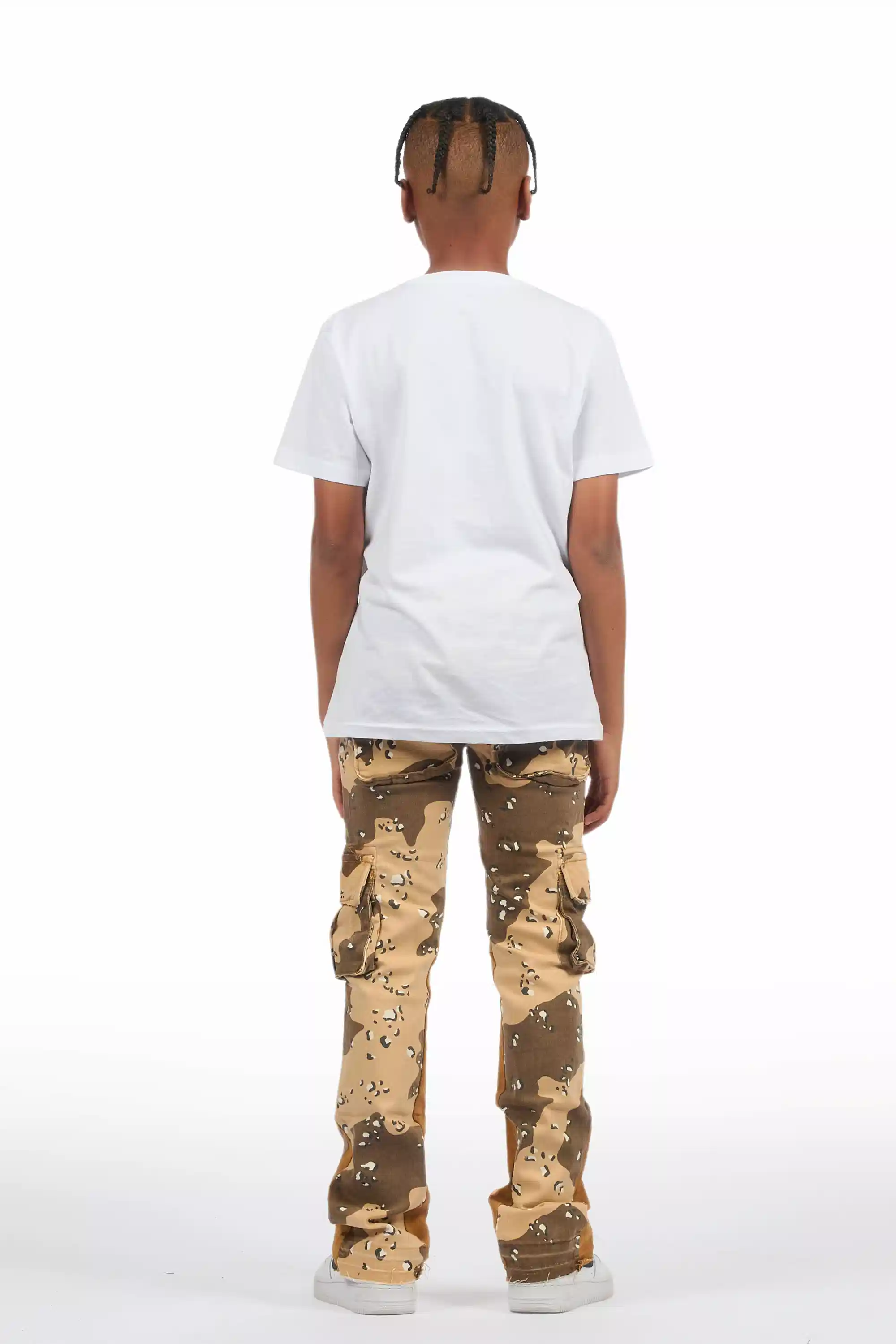 Boys Kirrem Desert Camo Stacked Flare Jean - Image 6