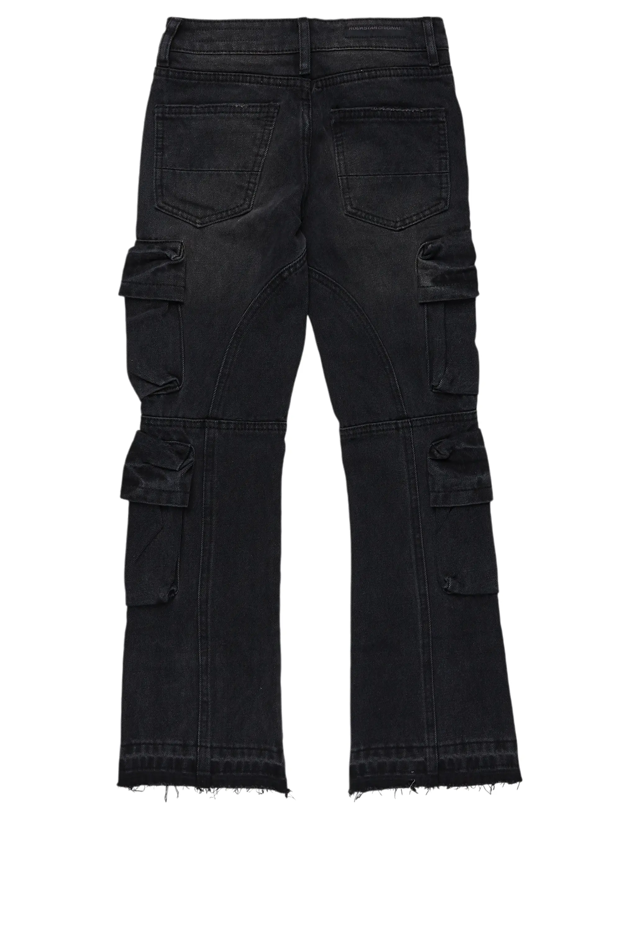 Boys Gregor Black Stacked Flare Cargo Jean - Image 8