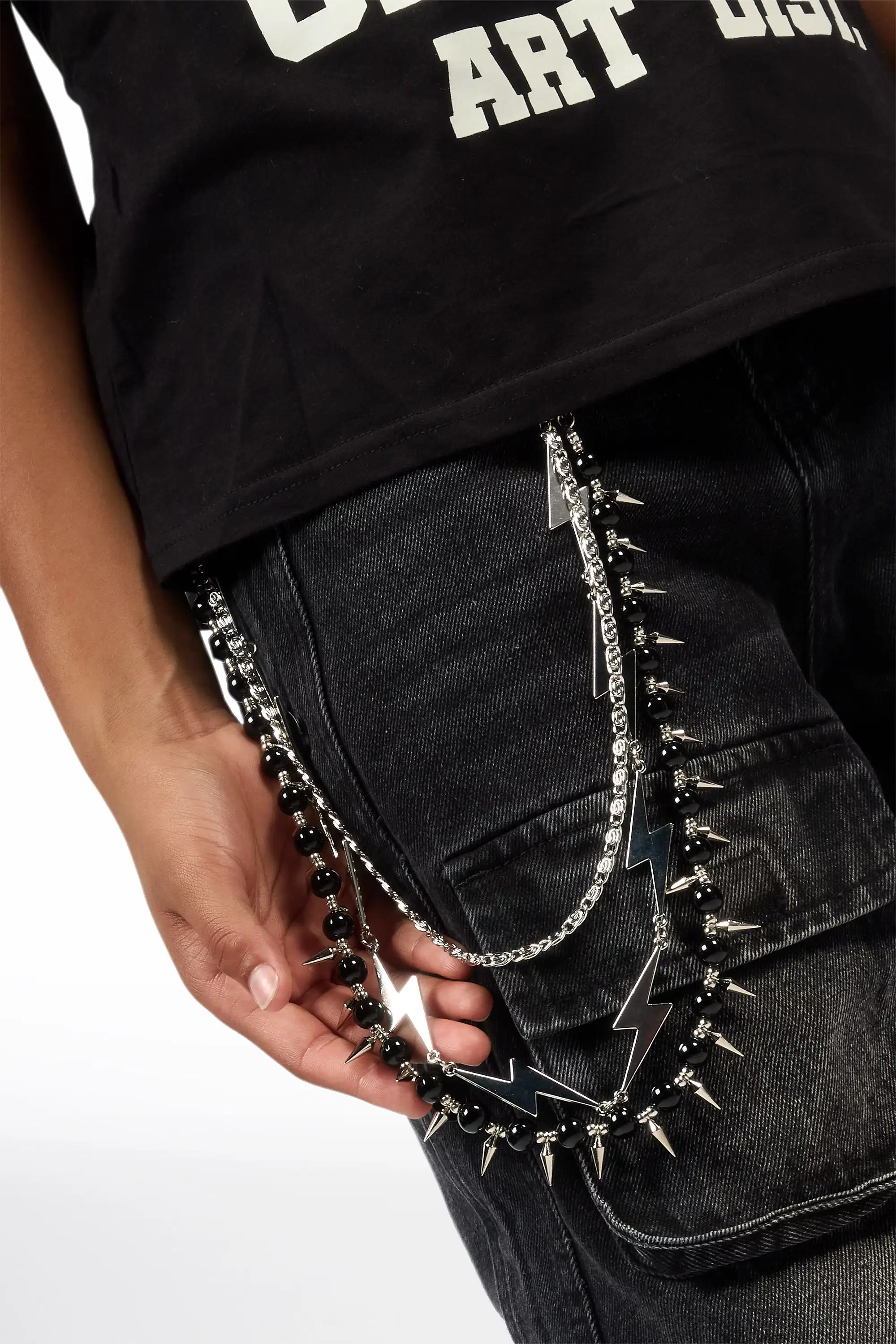 Boys Yuri Dark Grey Baggy Fit Cargo Jean - Image 4
