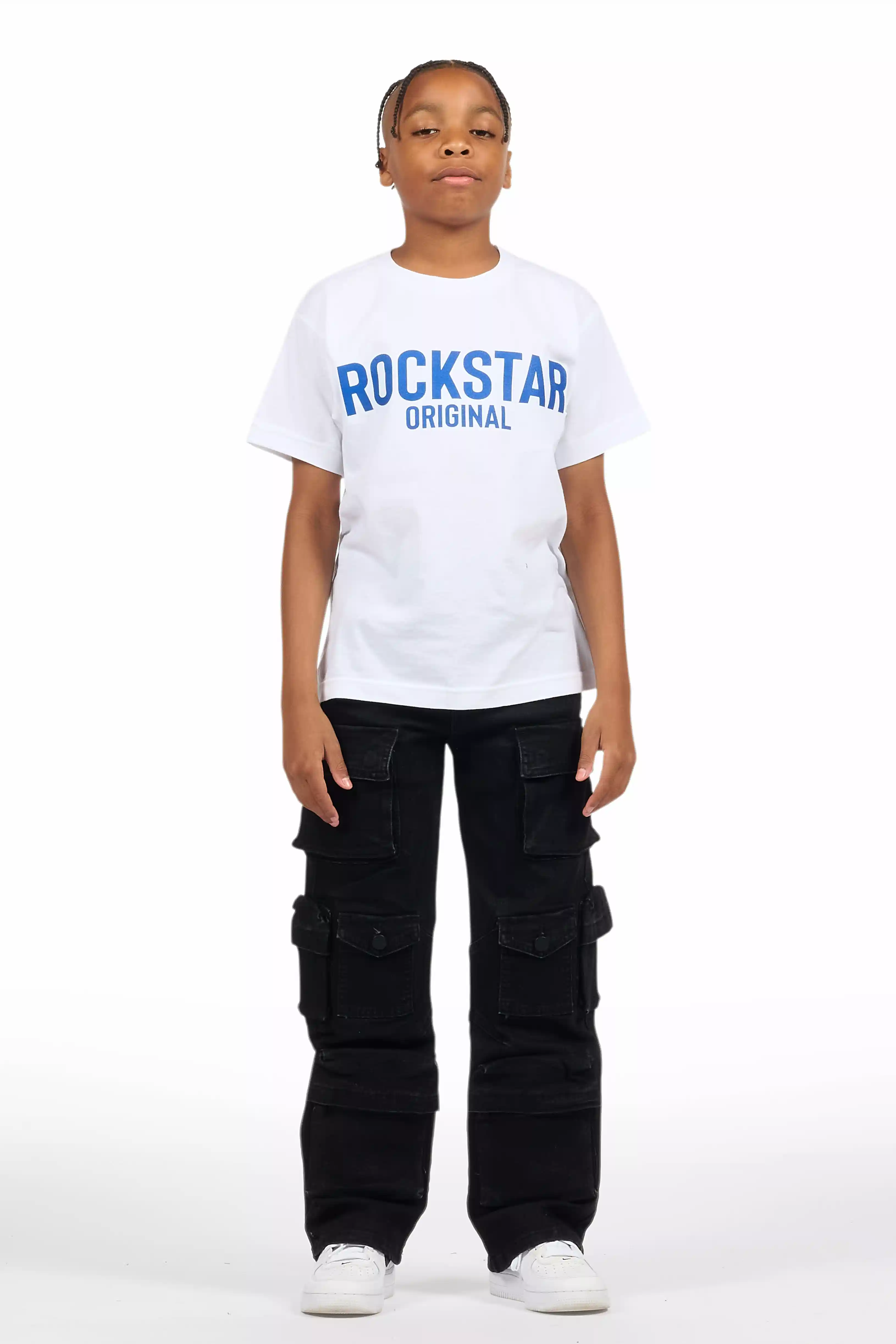 Boys Mahesh Black Baggy Cargo Jean - Image 3