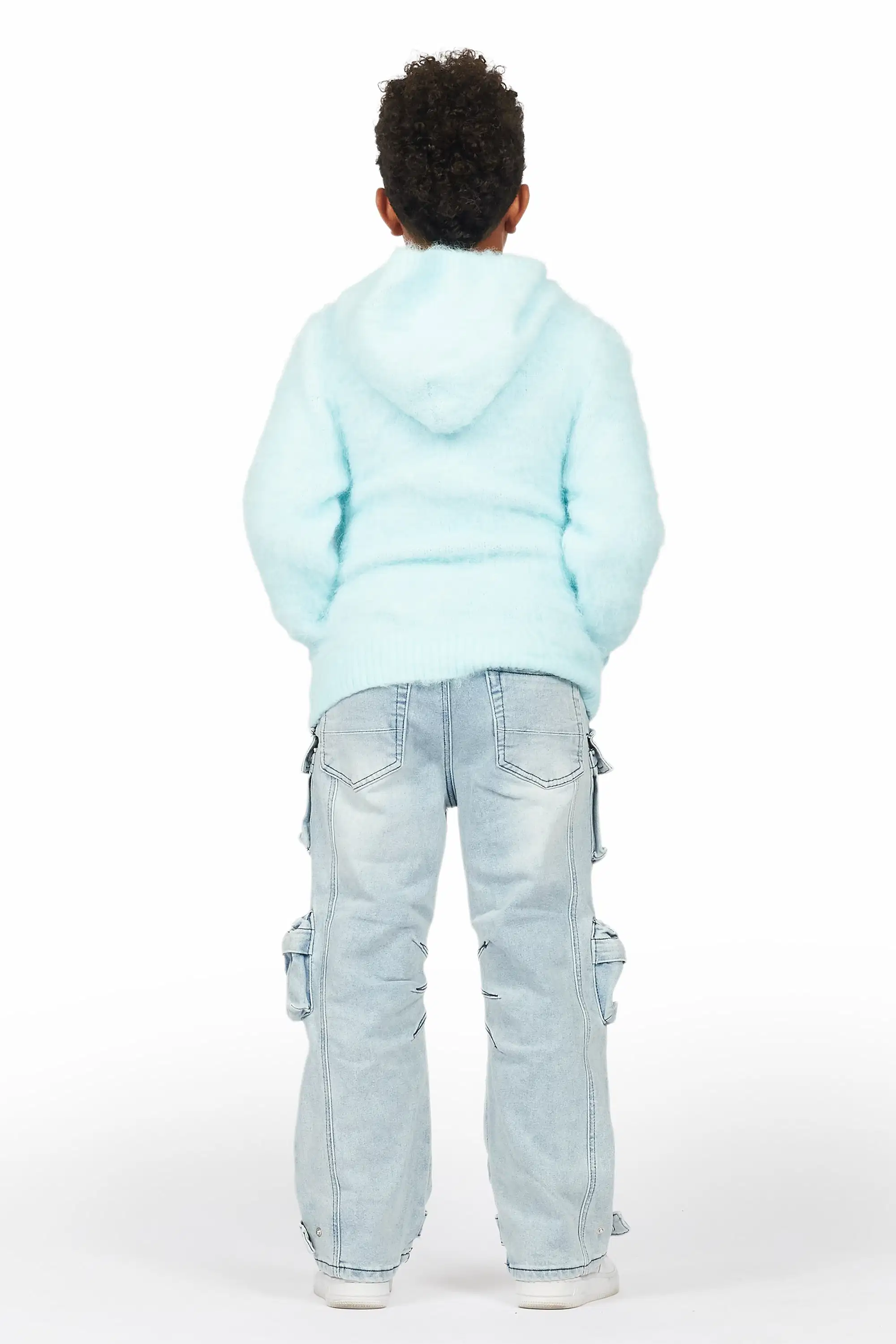 Boys Mahesh Blue Baggy Cargo Jean - Image 5