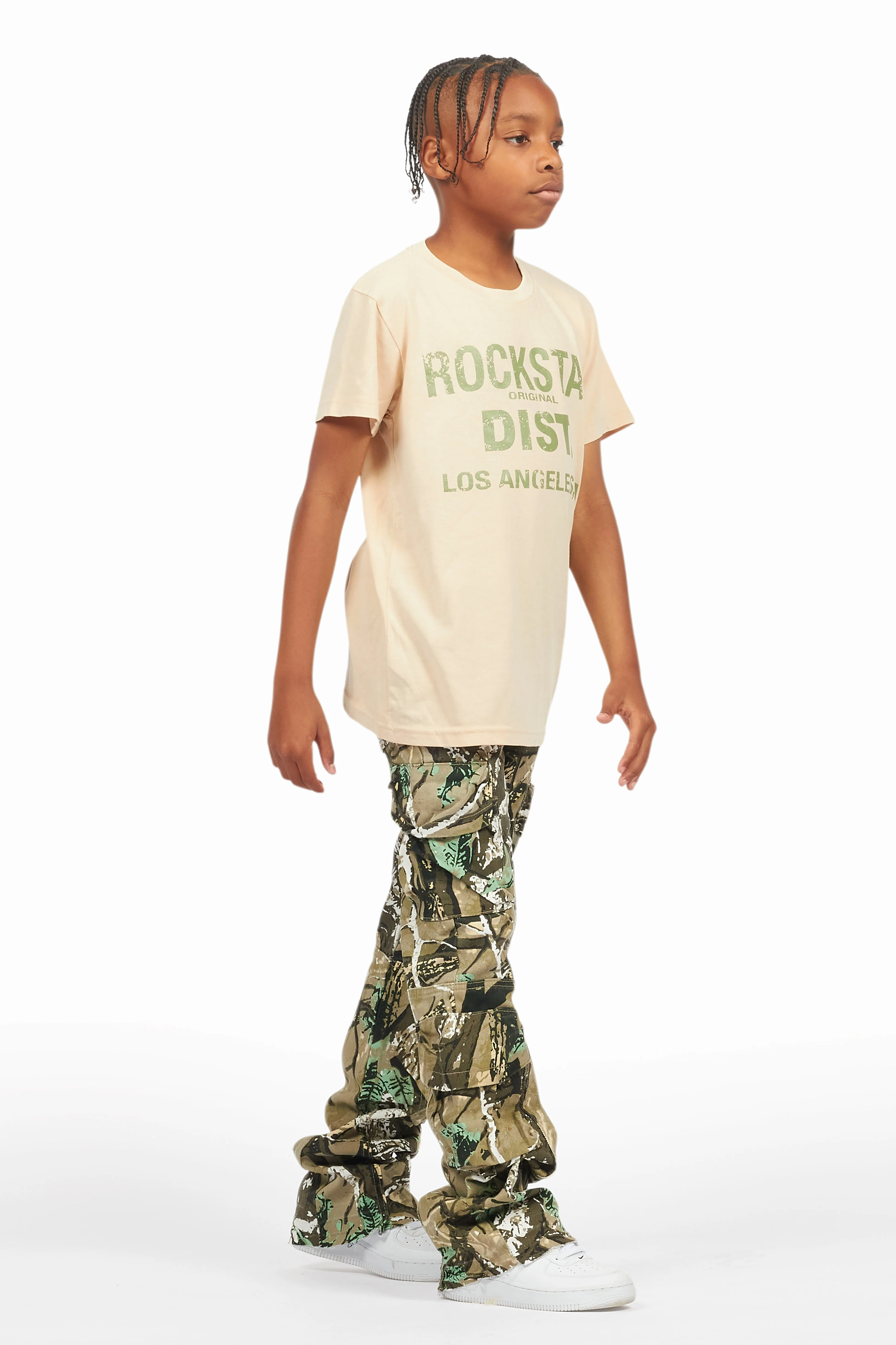 Boys Kade Tree Camo  Stacked Flare Jean - Image 4