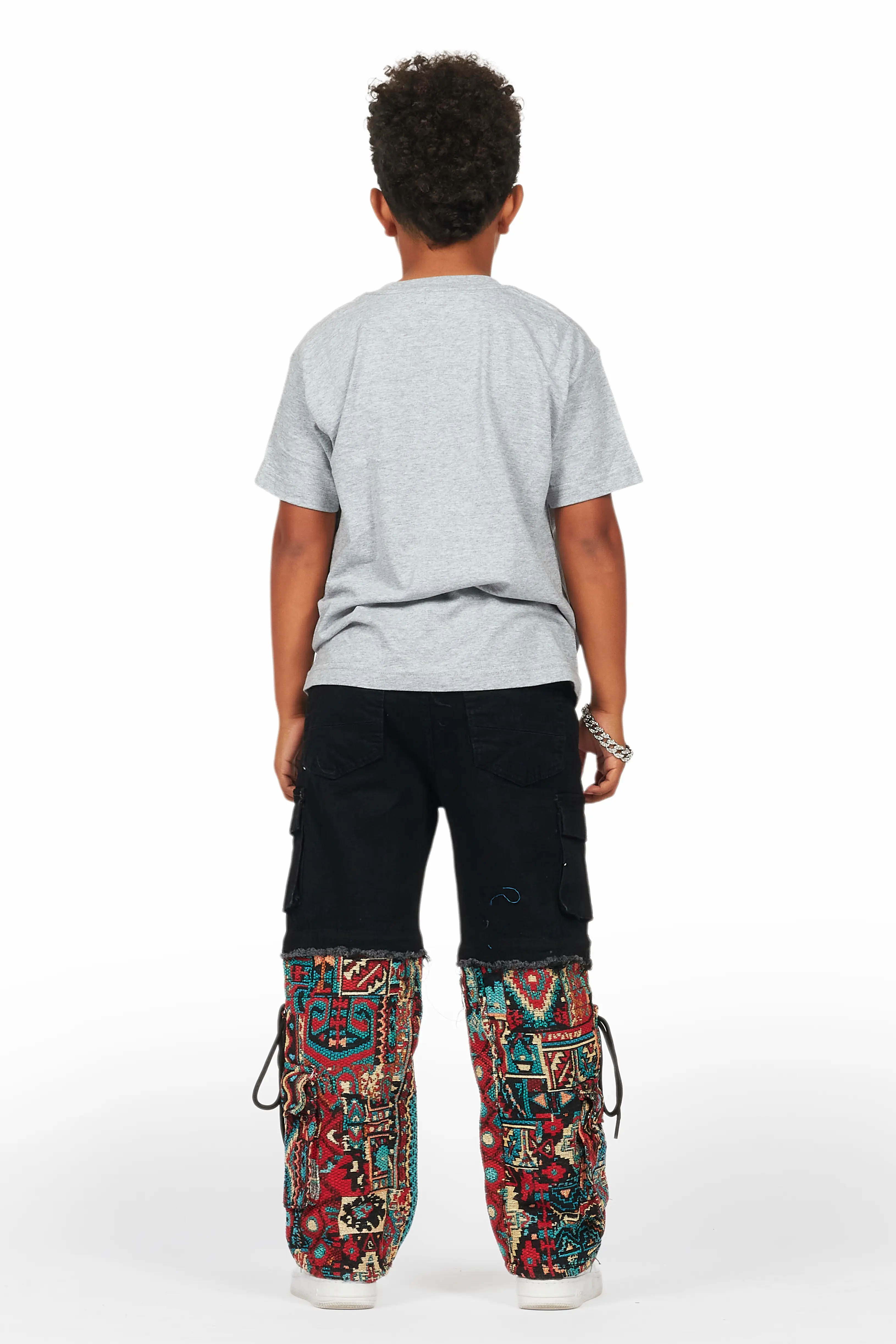 Boys Baatar Jet Black Baggy Fit Jean - Image 5