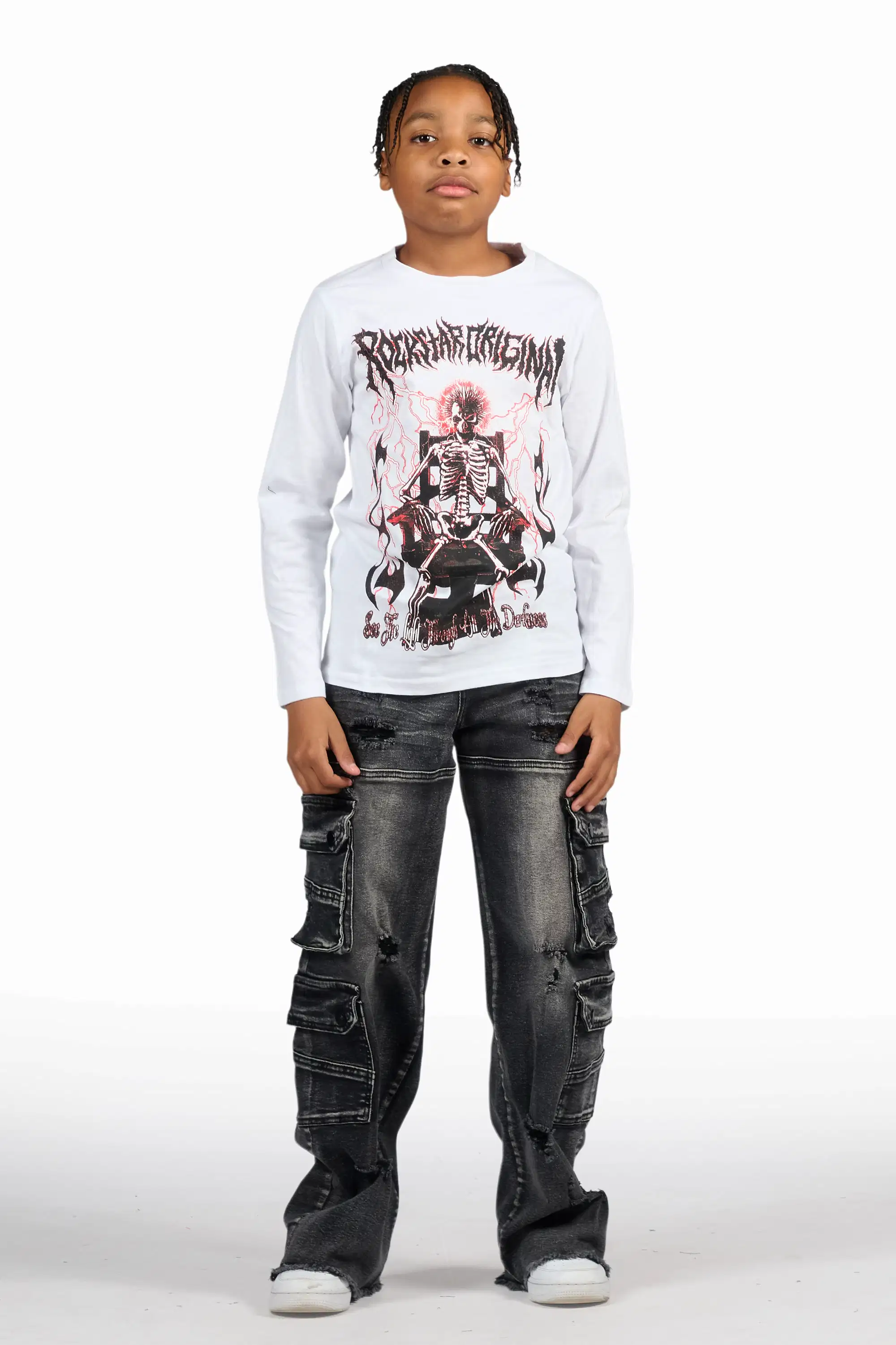 Boys Keylor Dark Grey Baggy Fit Jean - Image 3