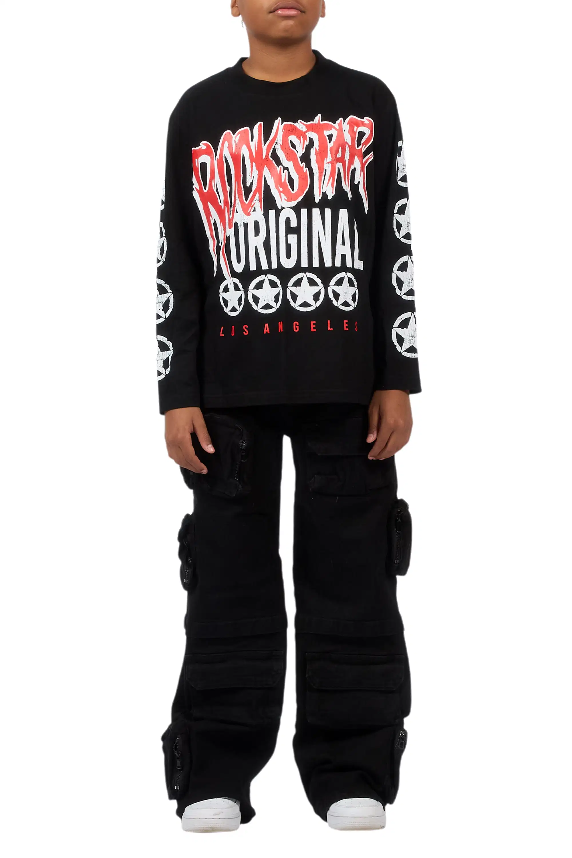 Boys Pocketeer Black Baggy Fit Cargo Jean - Image 10