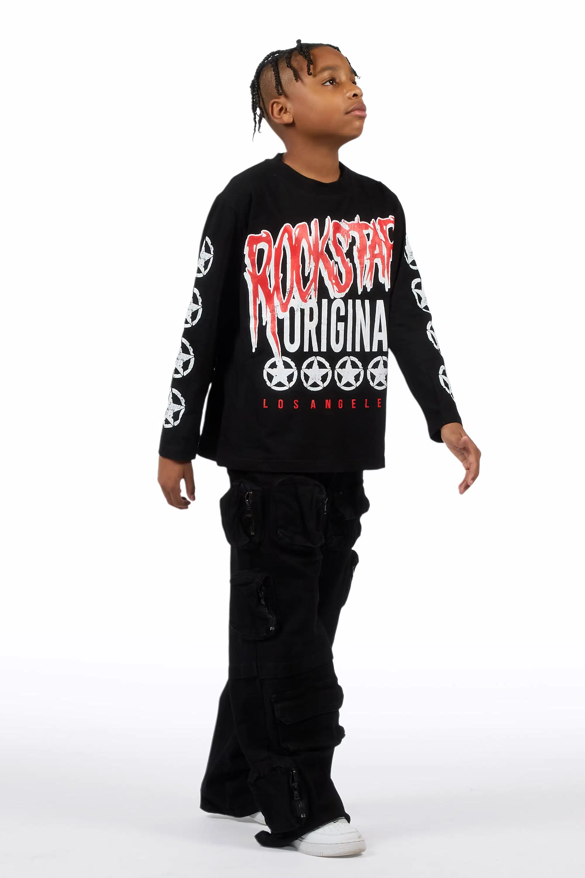 Boys Pocketeer Black Baggy Fit Cargo Jean - Image 4