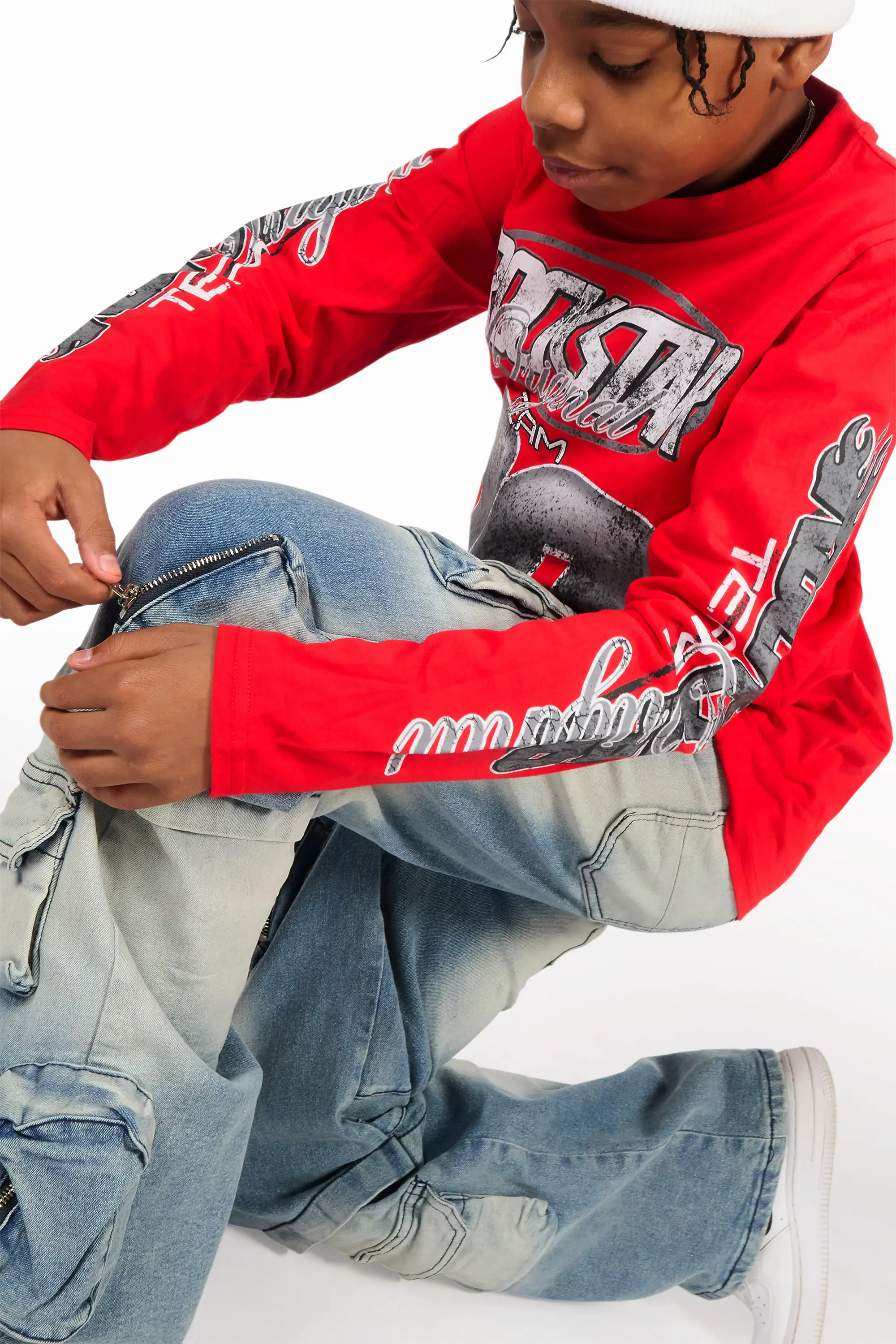 Boys Pocketeer Tint Baggy Fit Cargo Jean - Image 2
