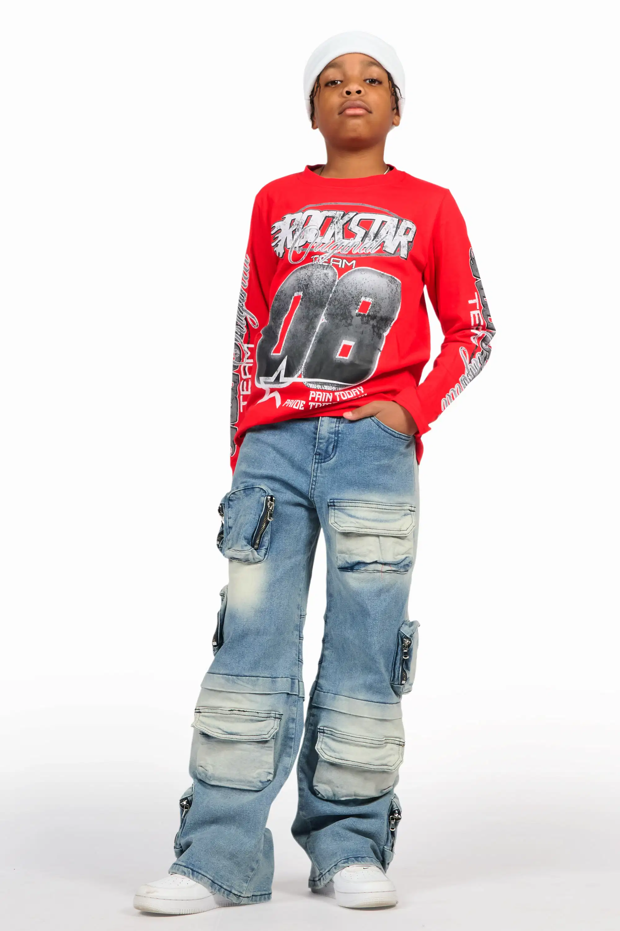 Boys Pocketeer Tint Baggy Fit Cargo Jean - Image 3