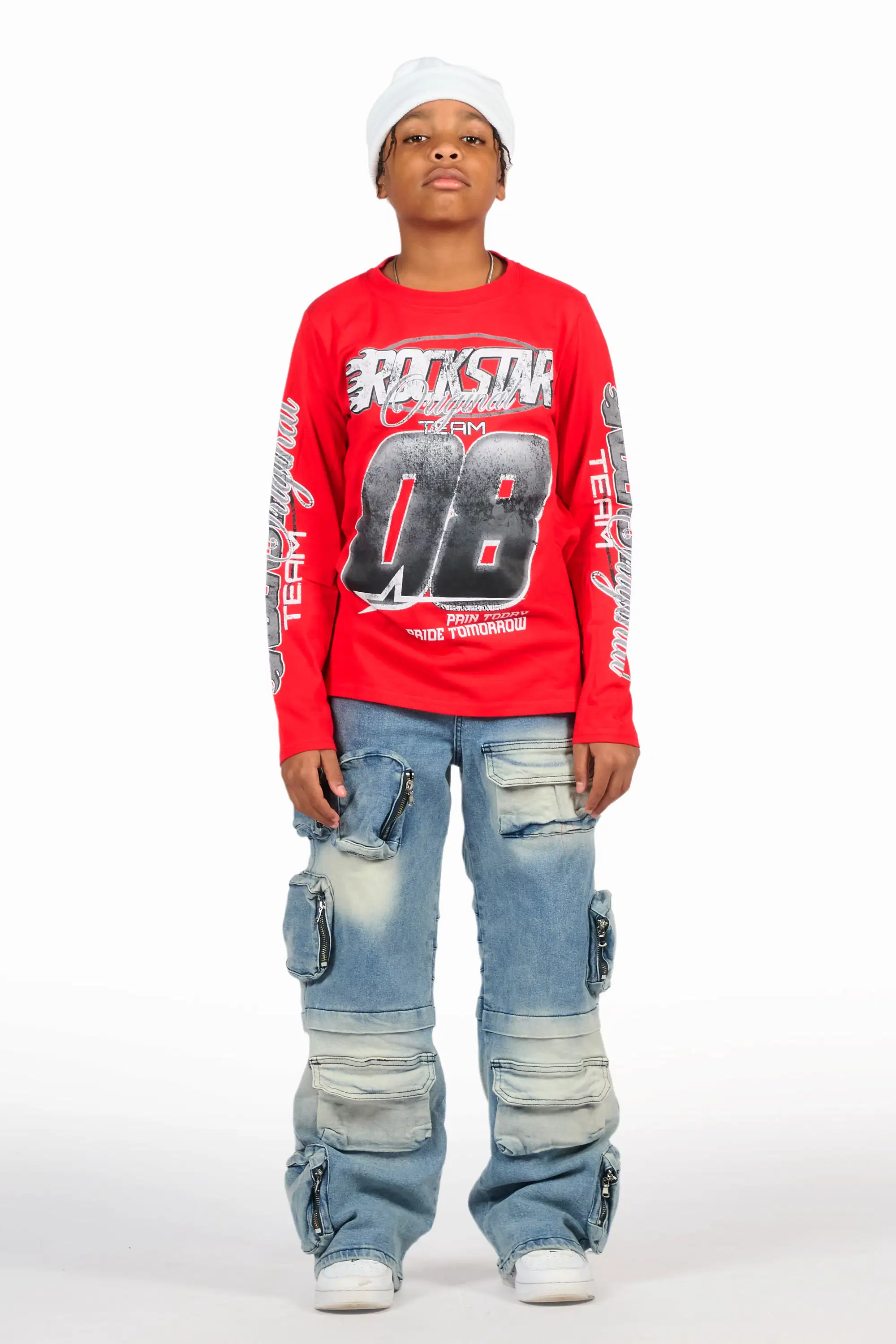 Boys Pocketeer Tint Baggy Fit Cargo Jean - Image 4
