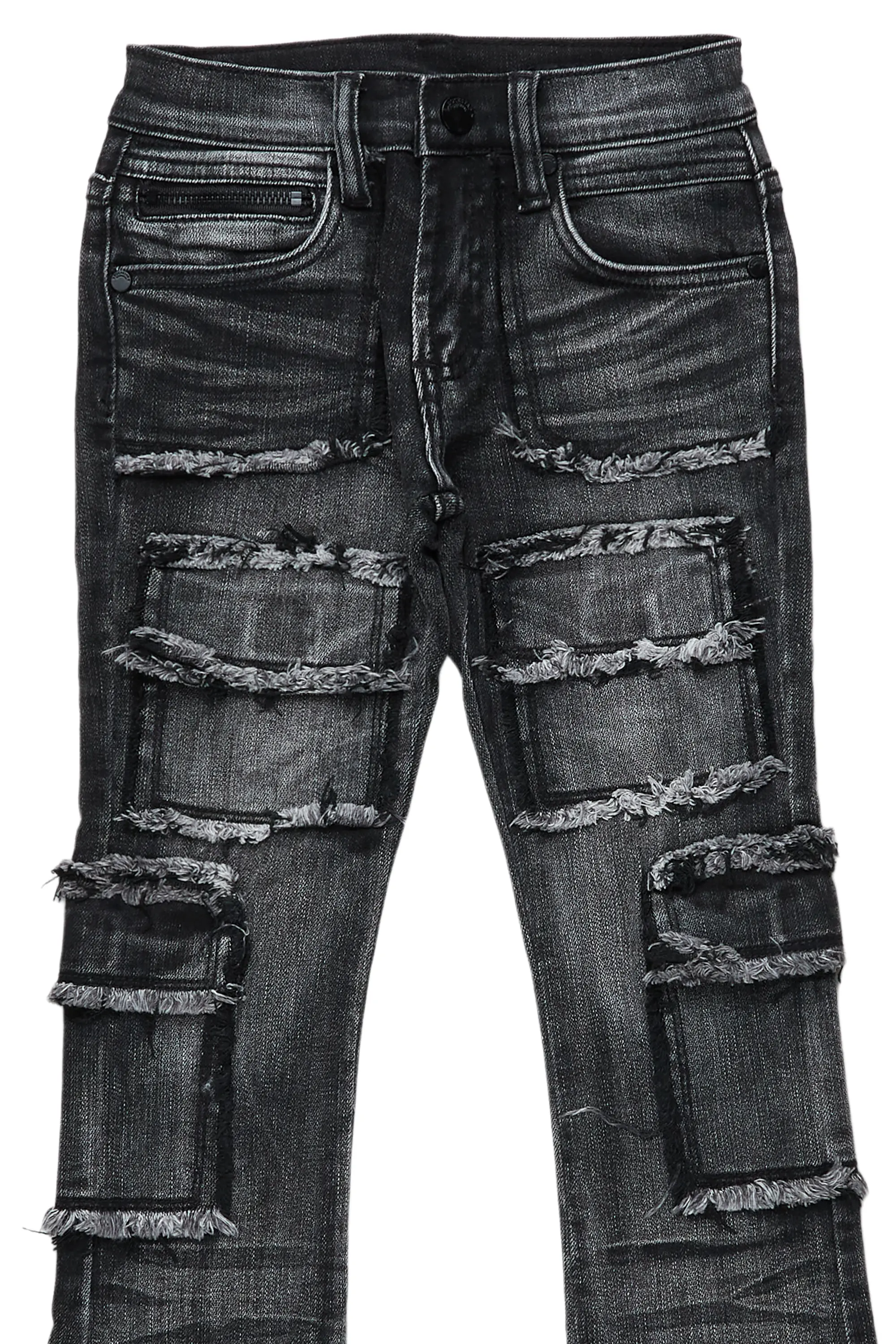 Boys Tyrell Grey Stacked Flare Cargo Jean - Image 4