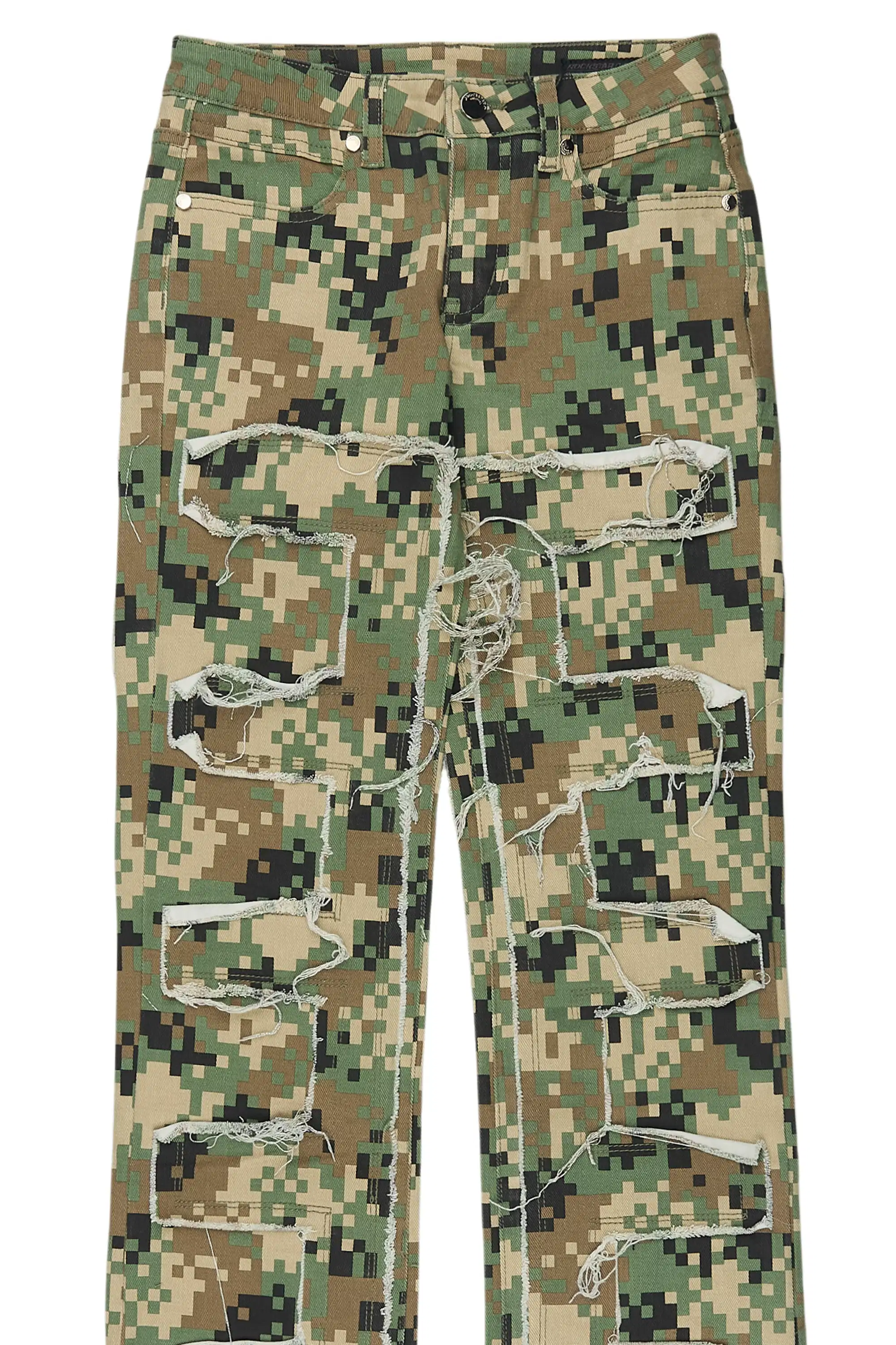 Boys Shake Digital Camo Stacked Flare Jean - Image 2