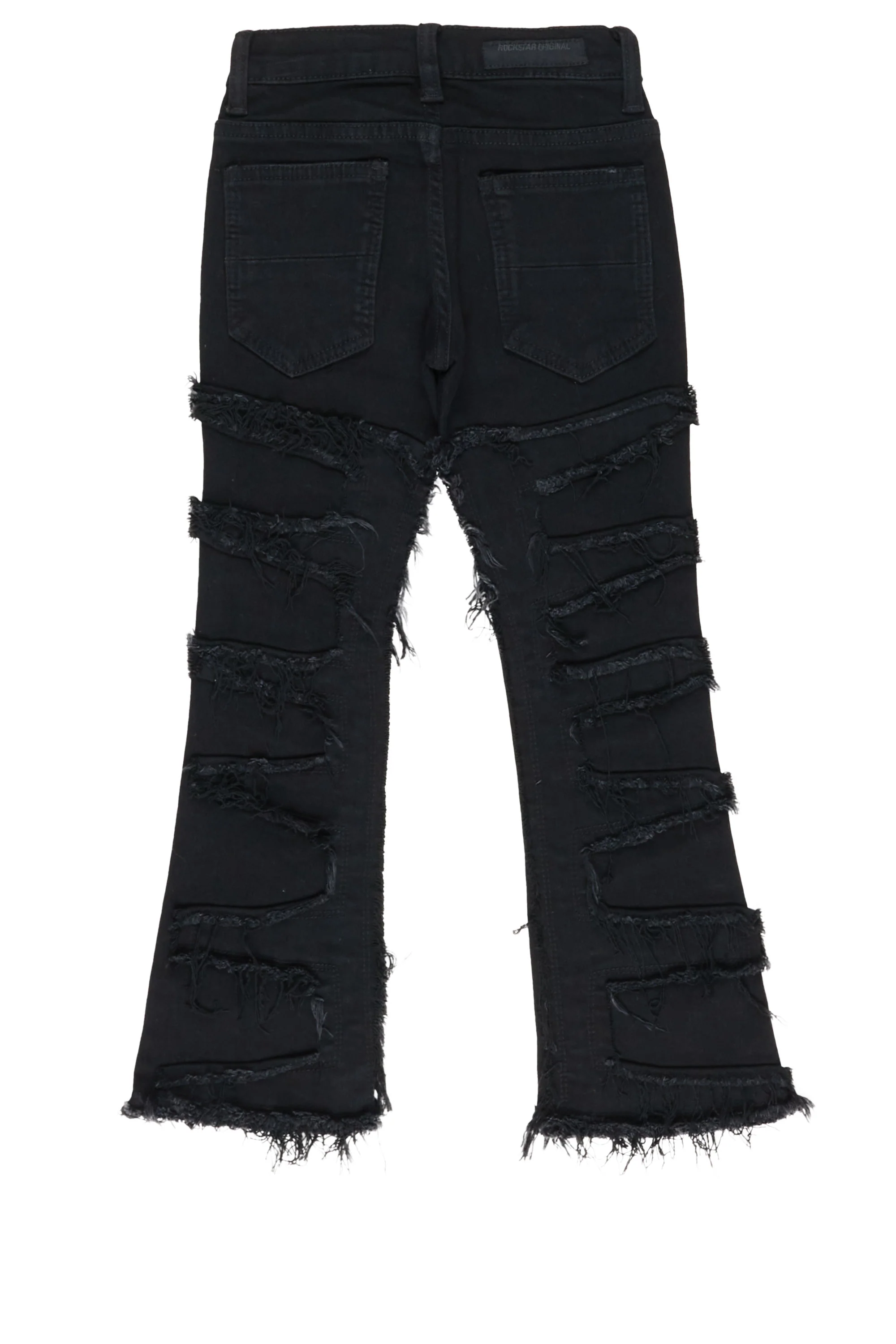 Boys Shake Jet Black Stacked Flare Jean - Image 7