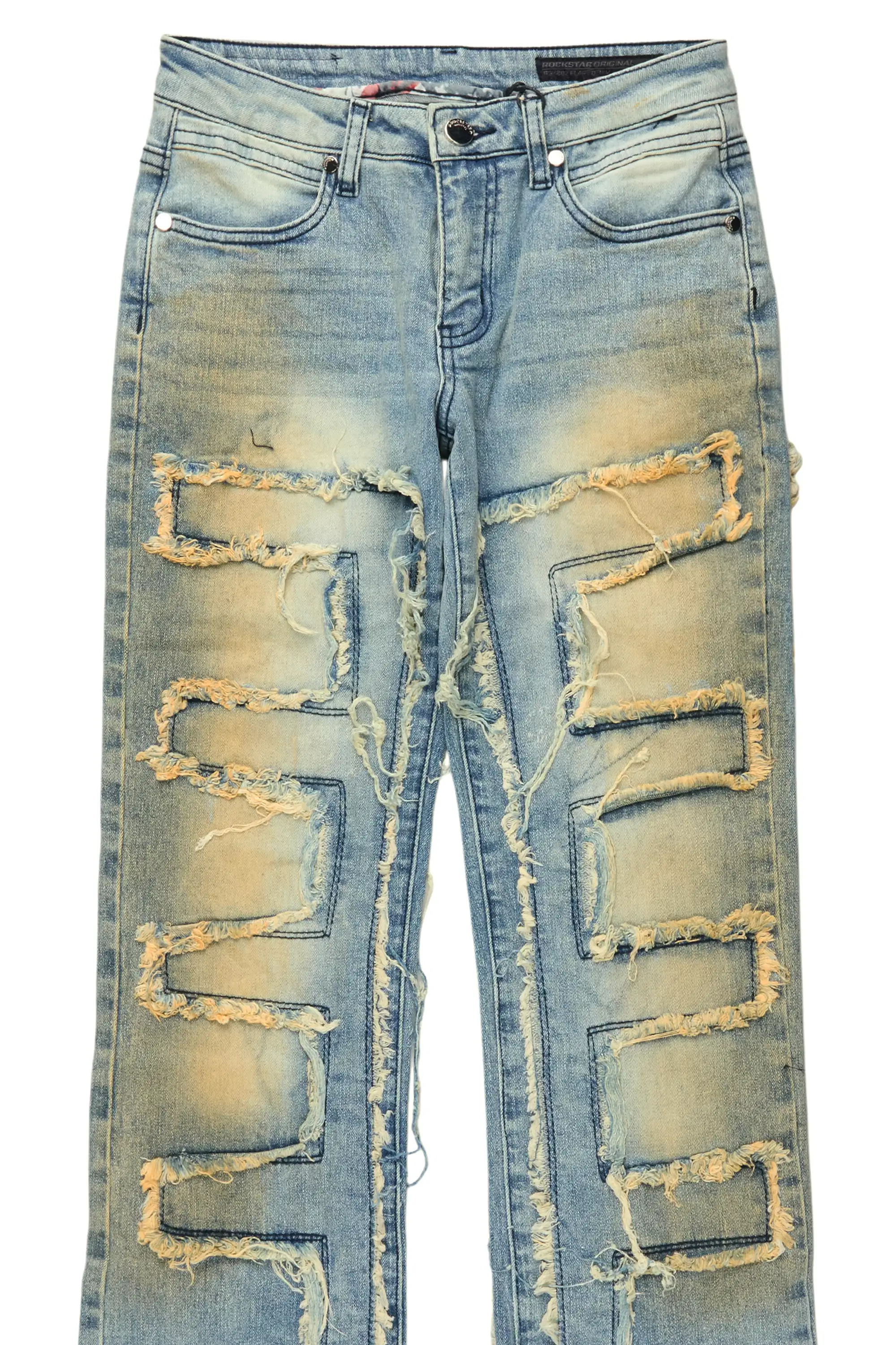 Boys Shake Tint Light Blue Stacked Flare Jean - Image 8