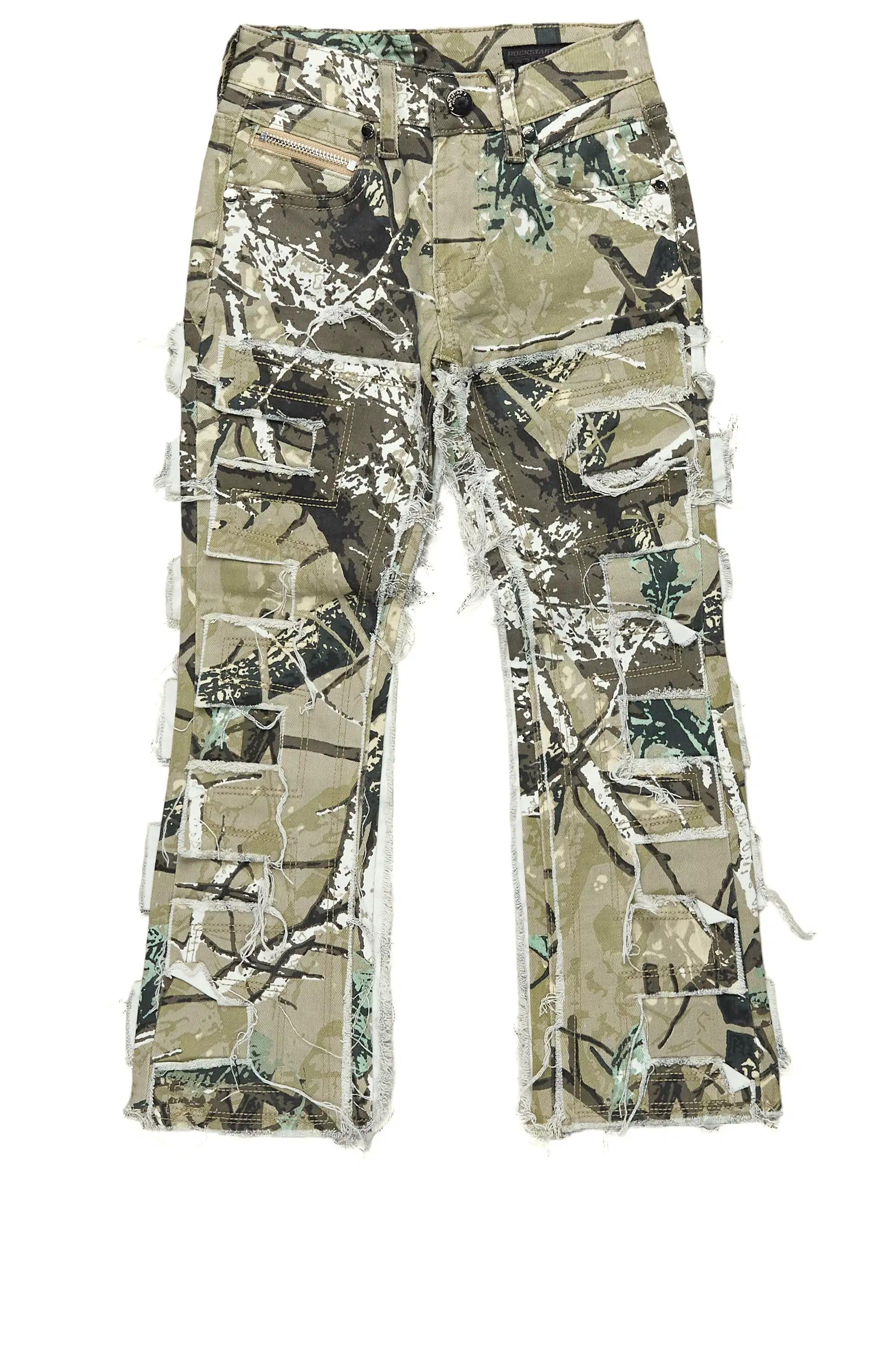 Boys Shake Tree Camo Stacked Flare Jean - Image 2